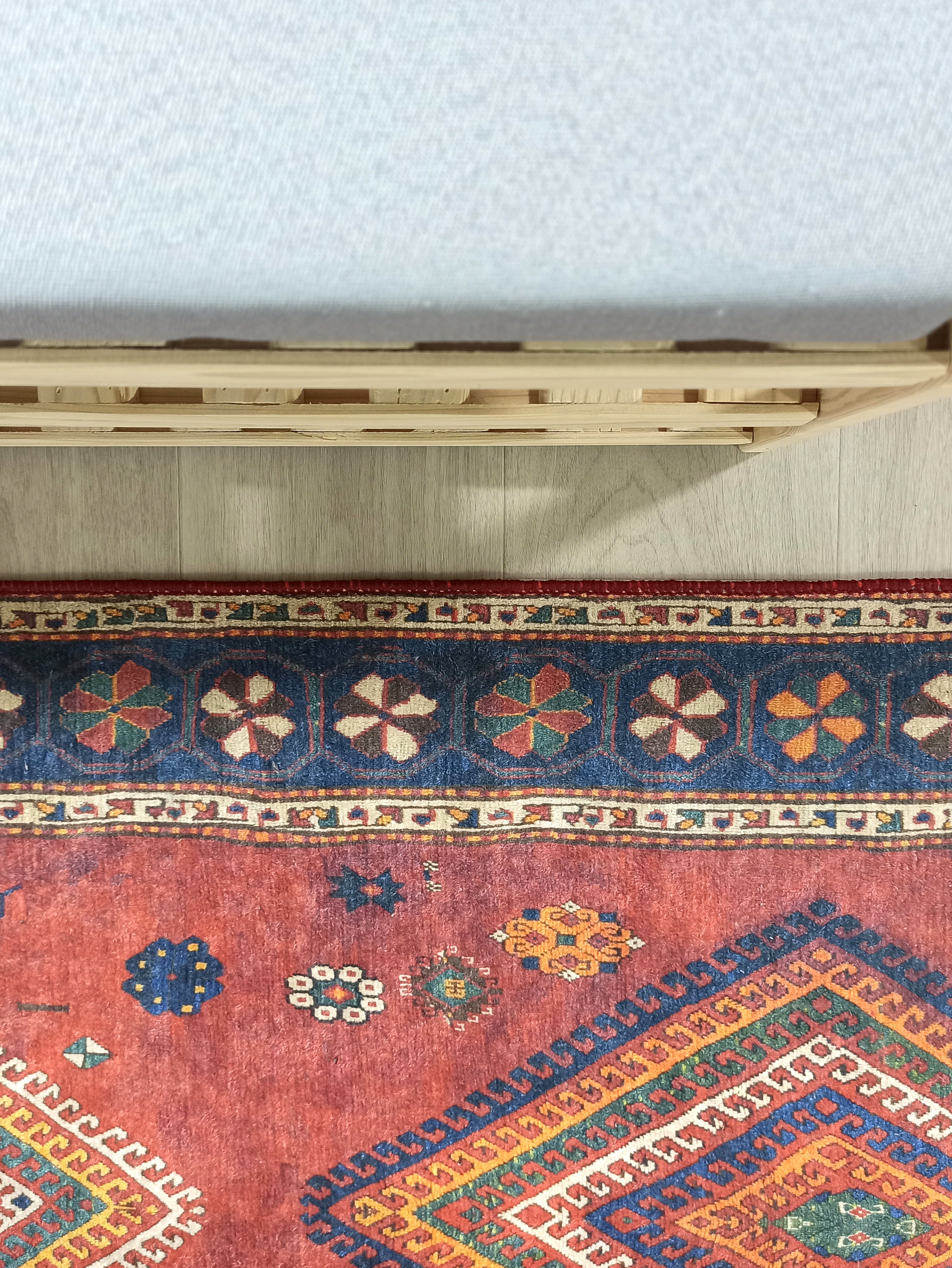 Persian Style Rug, Natural Ivory Colorful Geometry Rug