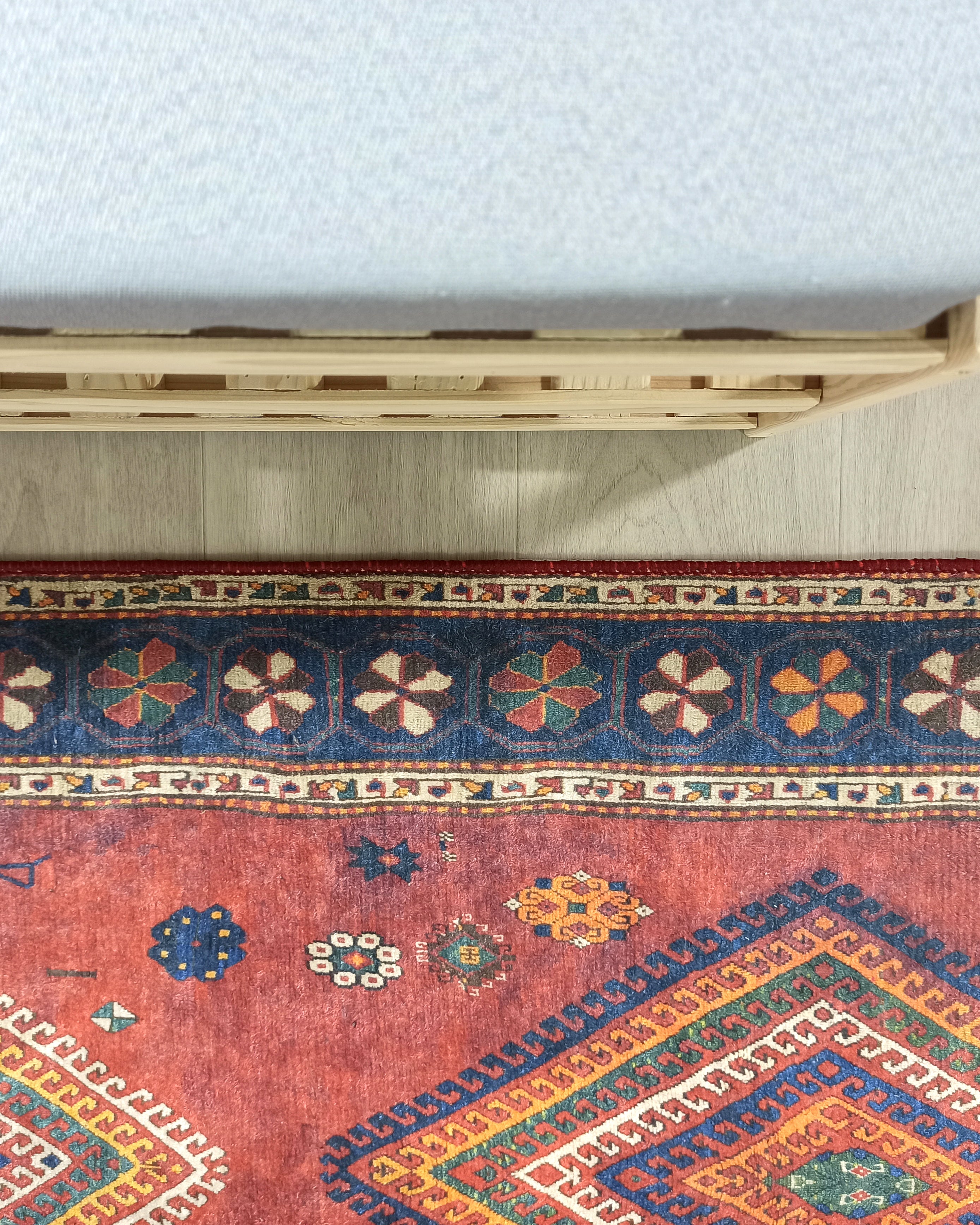 Persian Style Rug, Natural Ivory Colorful Geometry Rug