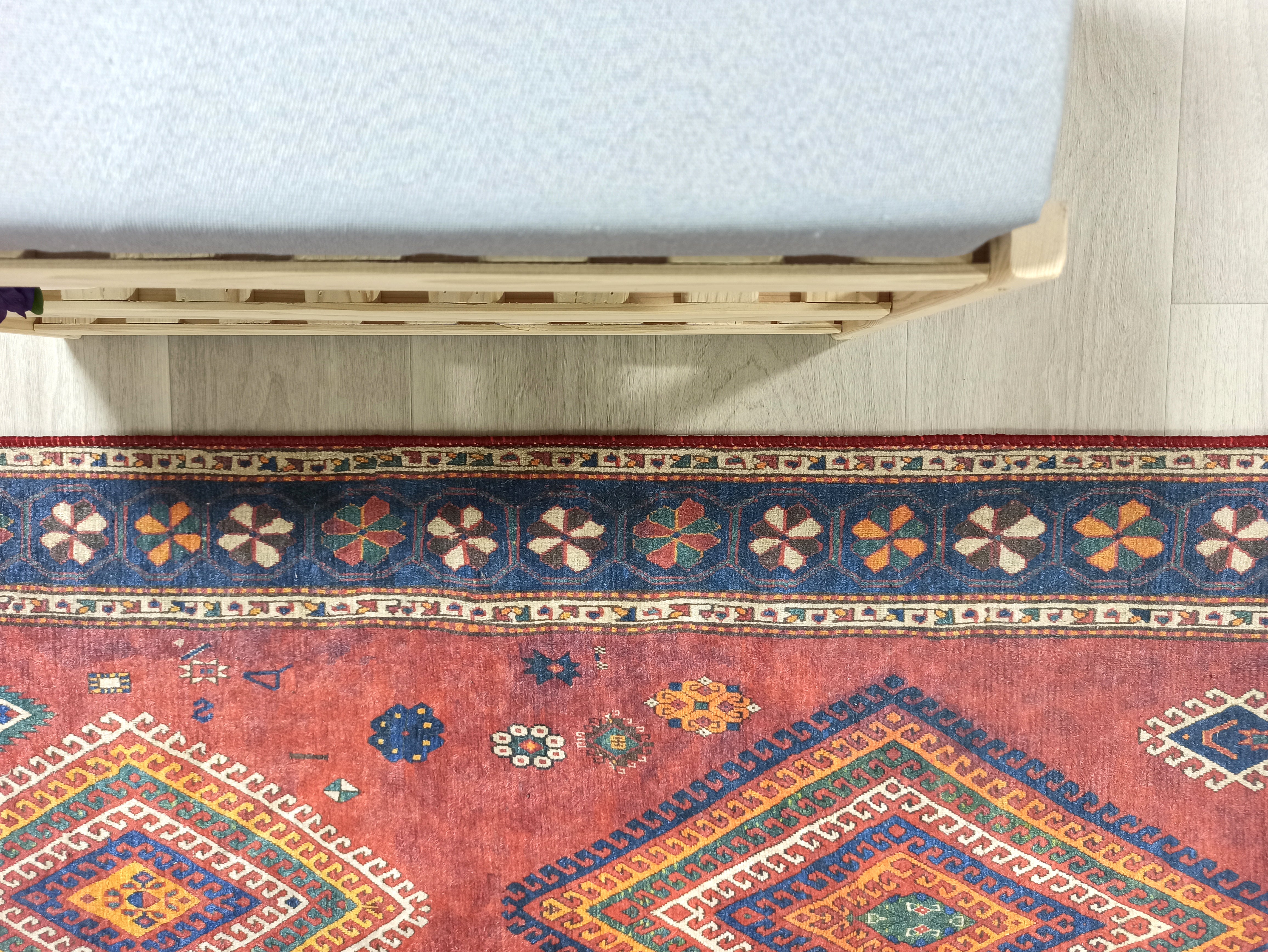 Persian Style Rug, Natural Ivory Colorful Geometry Rug