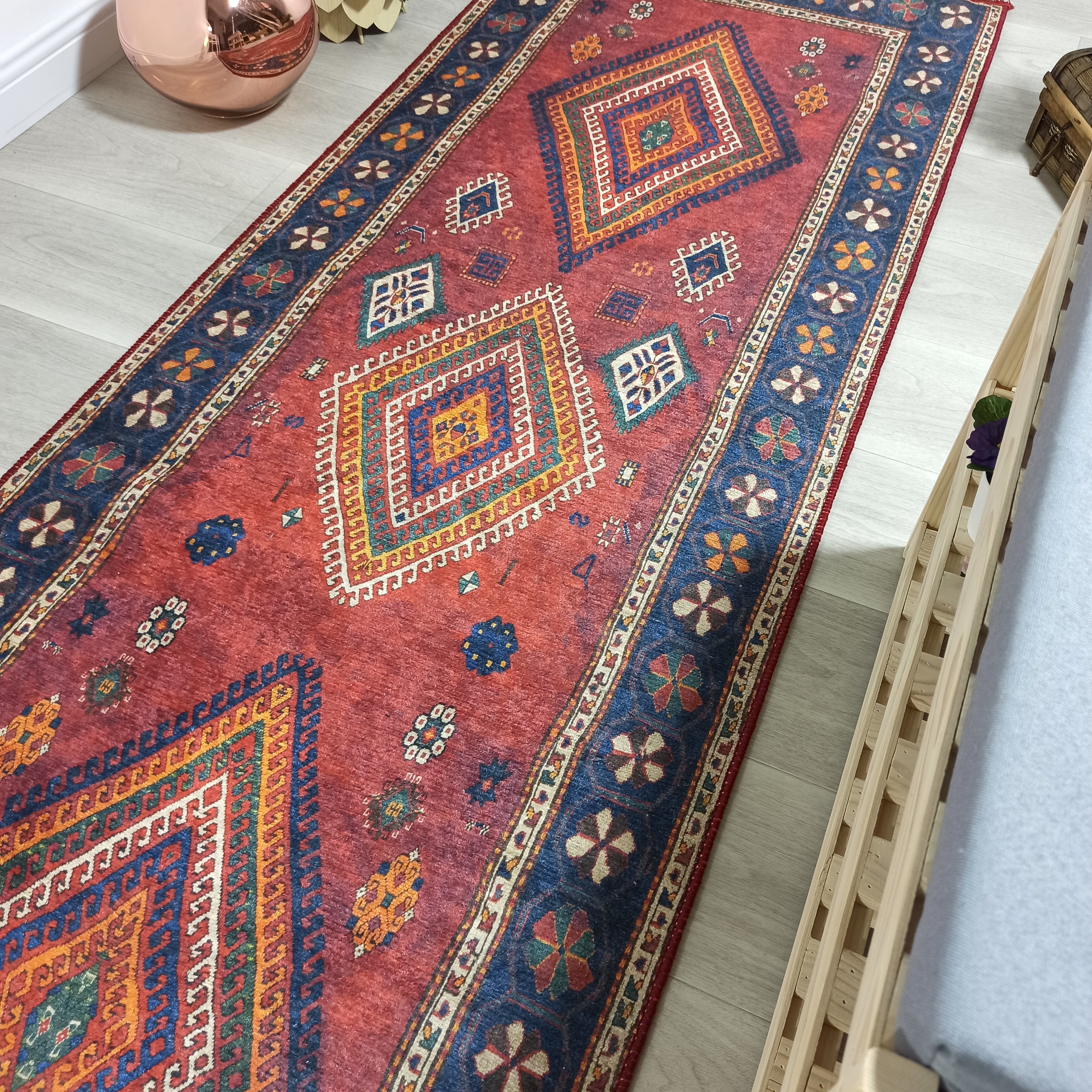 Persian Style Rug, Natural Ivory Colorful Geometry Rug