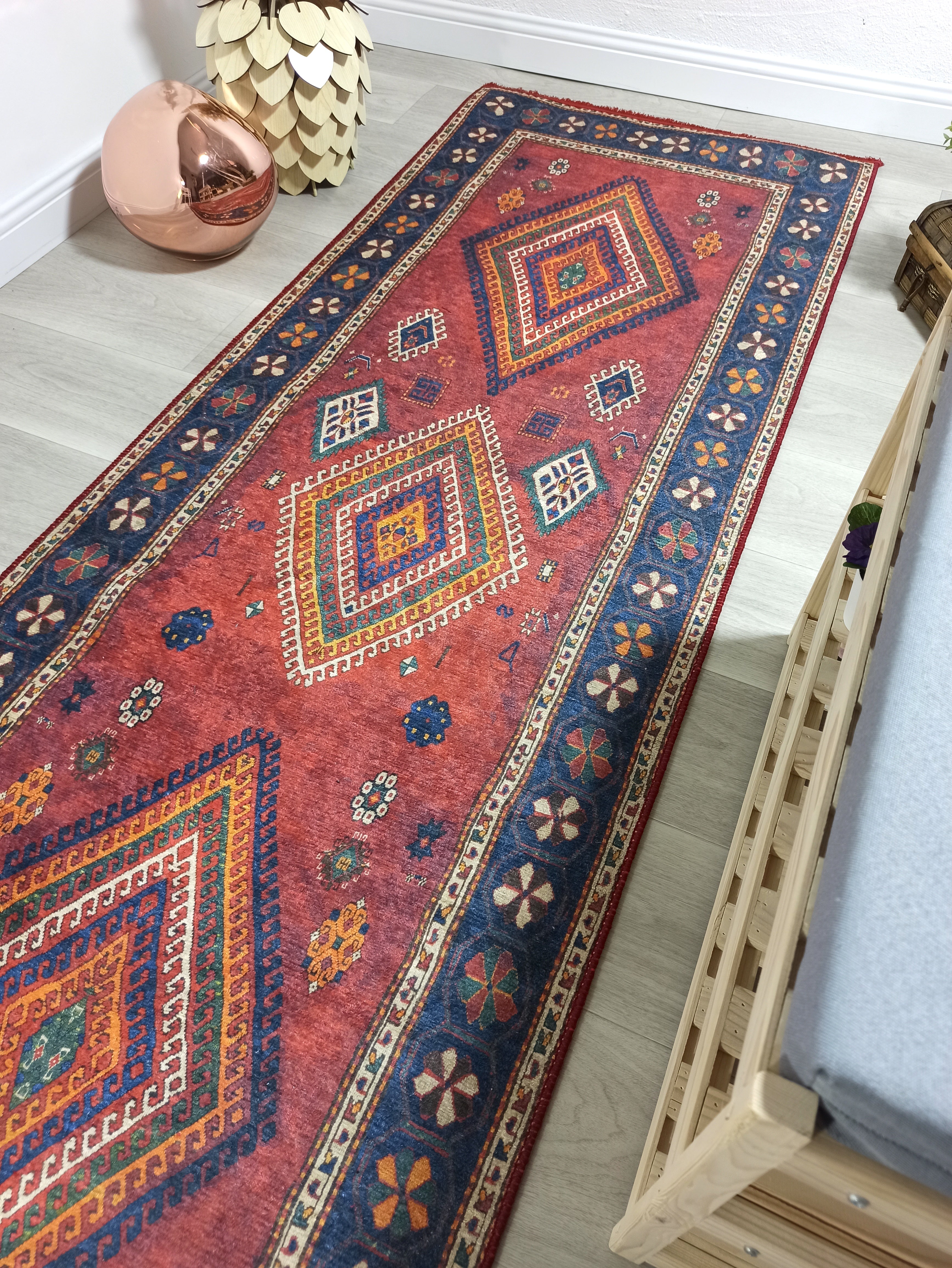 Persian Style Rug, Natural Ivory Colorful Geometry Rug