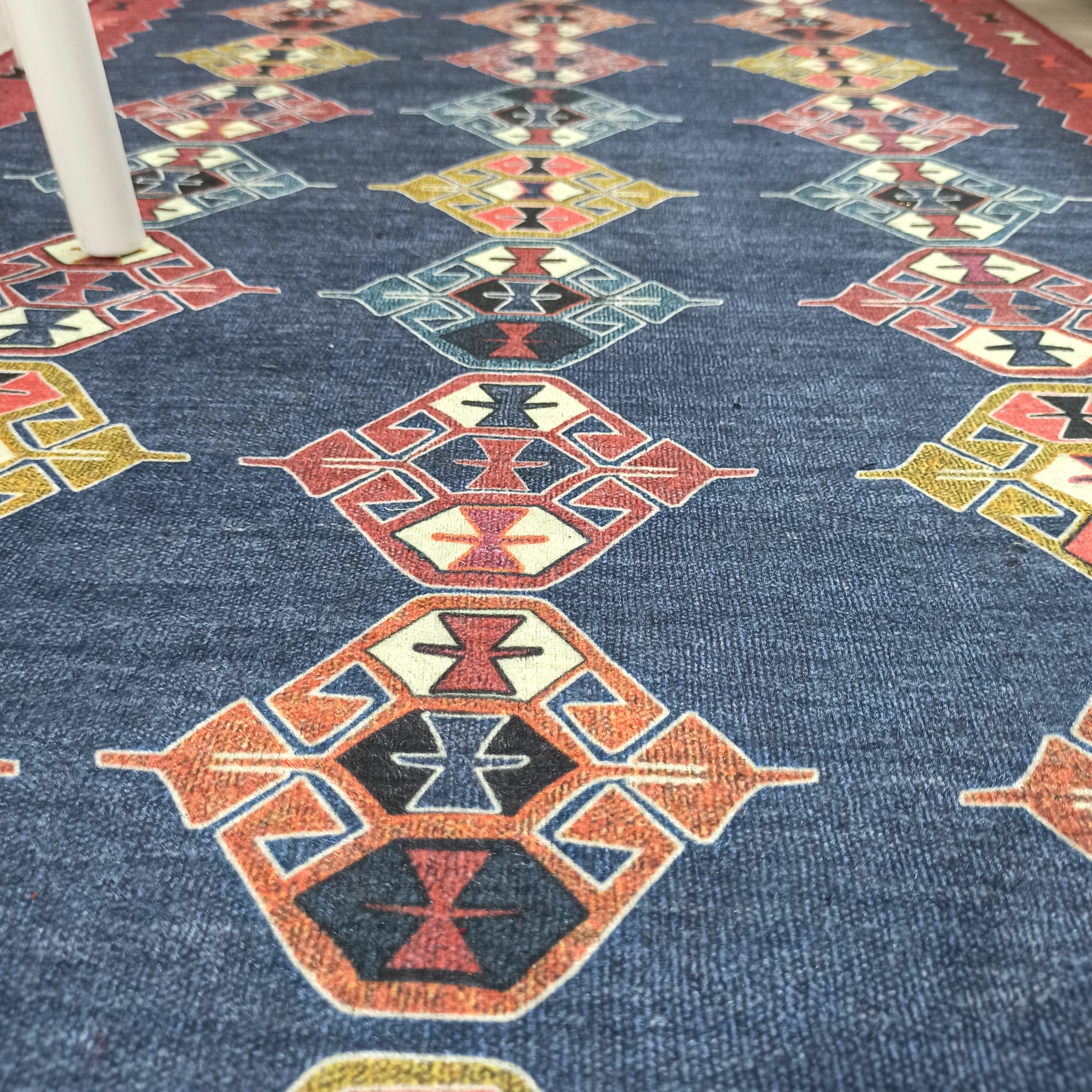 Persian Heriz Blue Red Oriental Area Rug