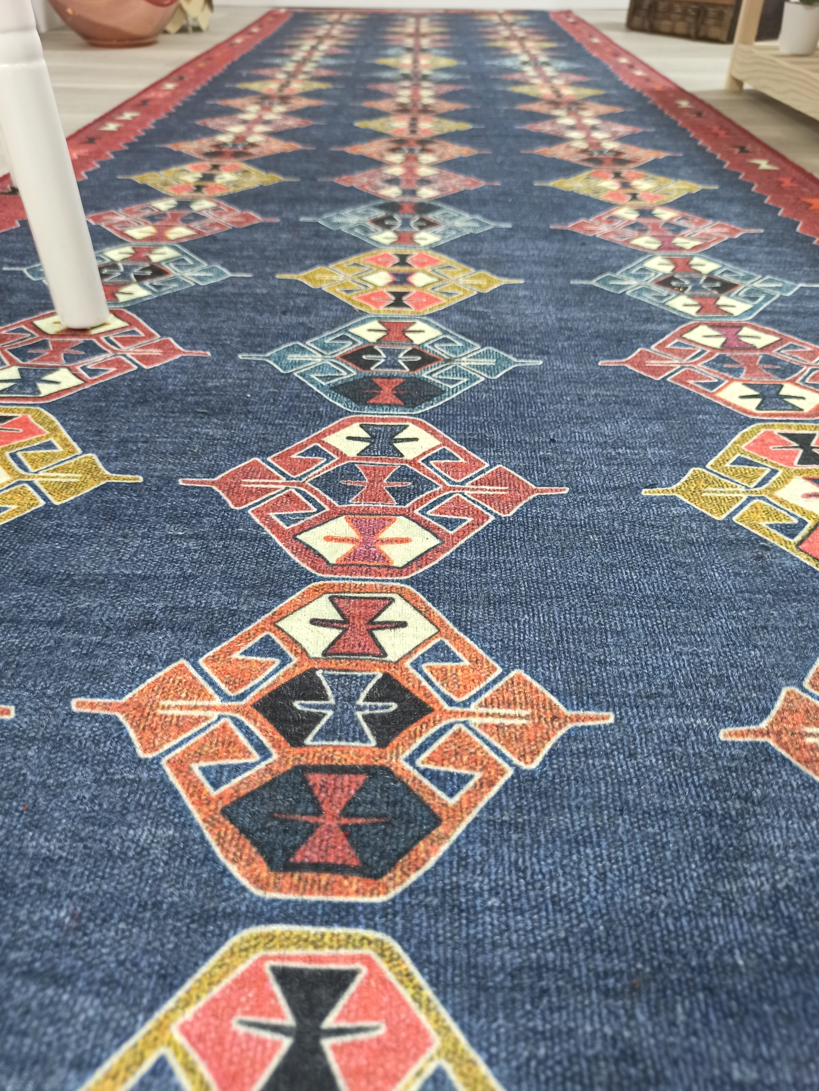 Persian Heriz Blue Red Oriental Area Rug