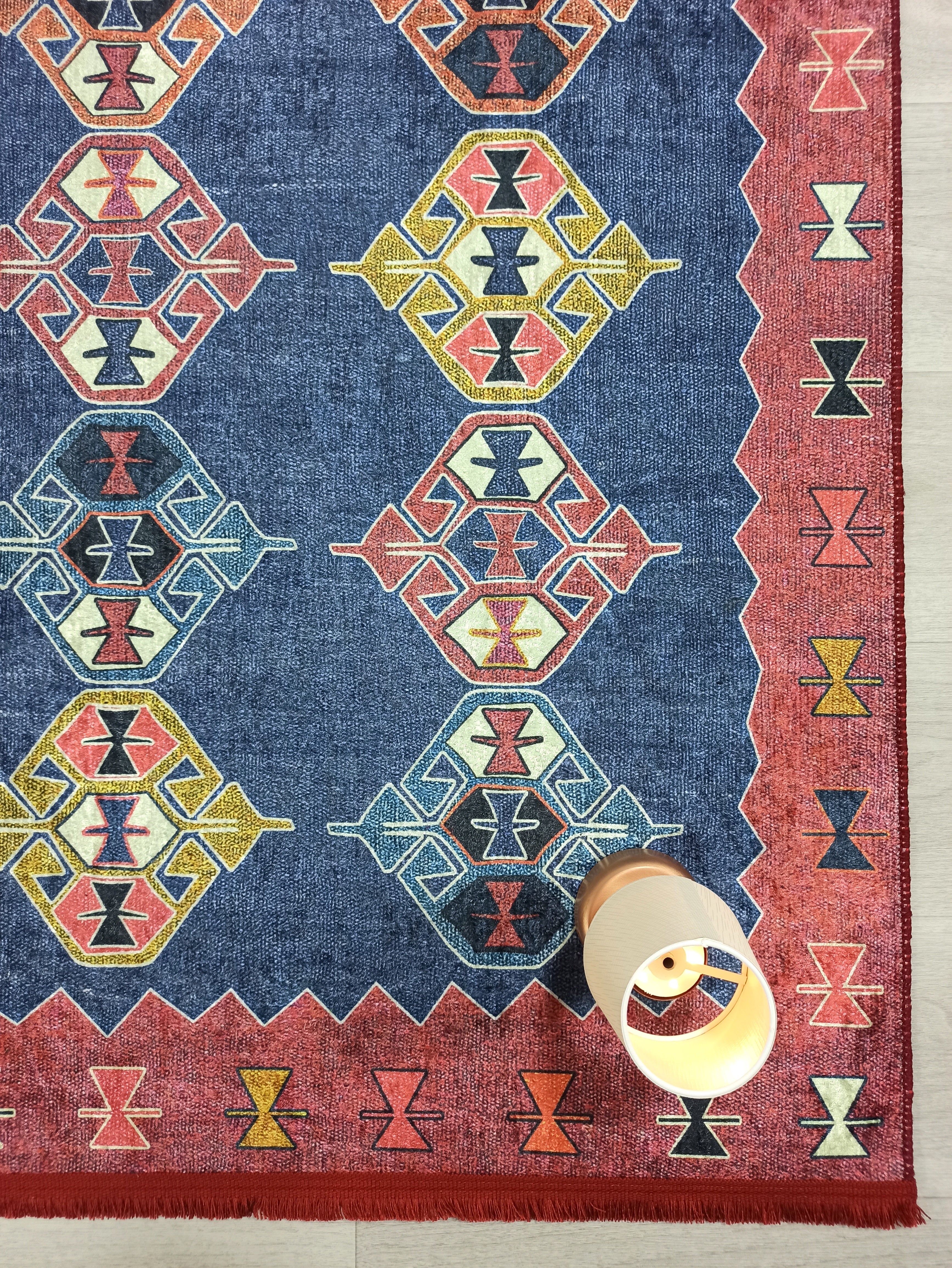 Persian Heriz Blue Red Oriental Area Rug