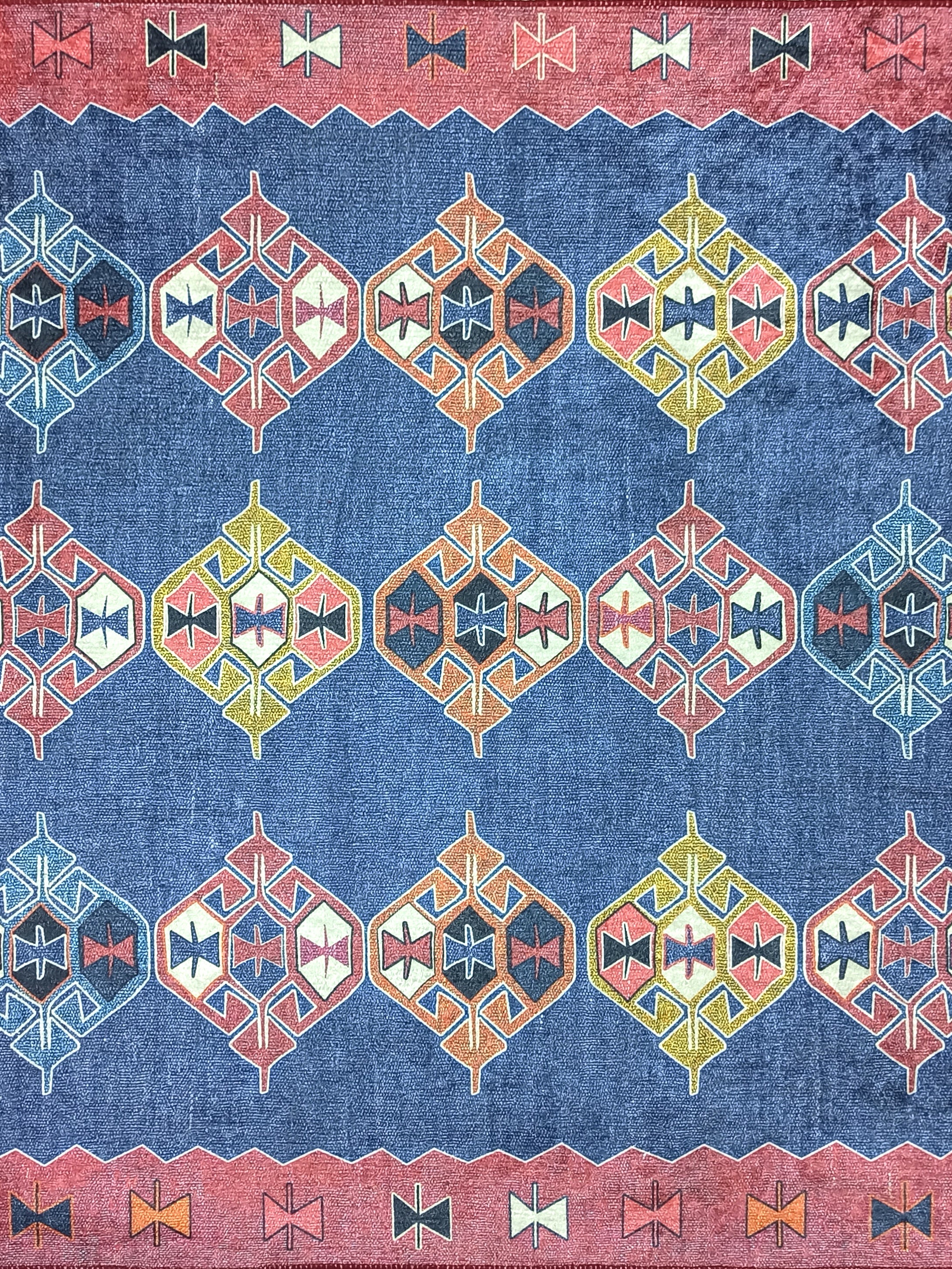 Persian Heriz Blue Red Oriental Area Rug