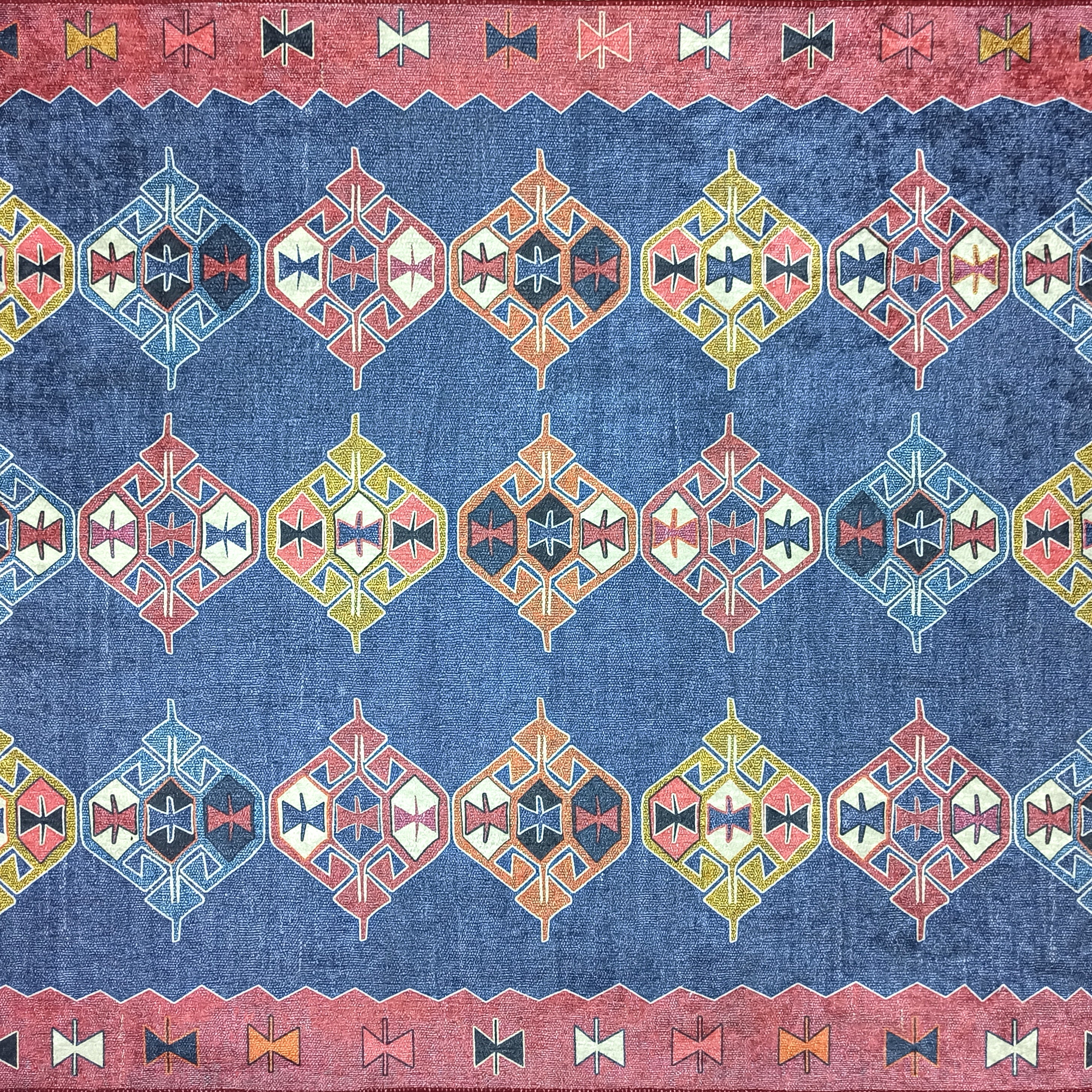 Persian Heriz Blue Red Oriental Area Rug