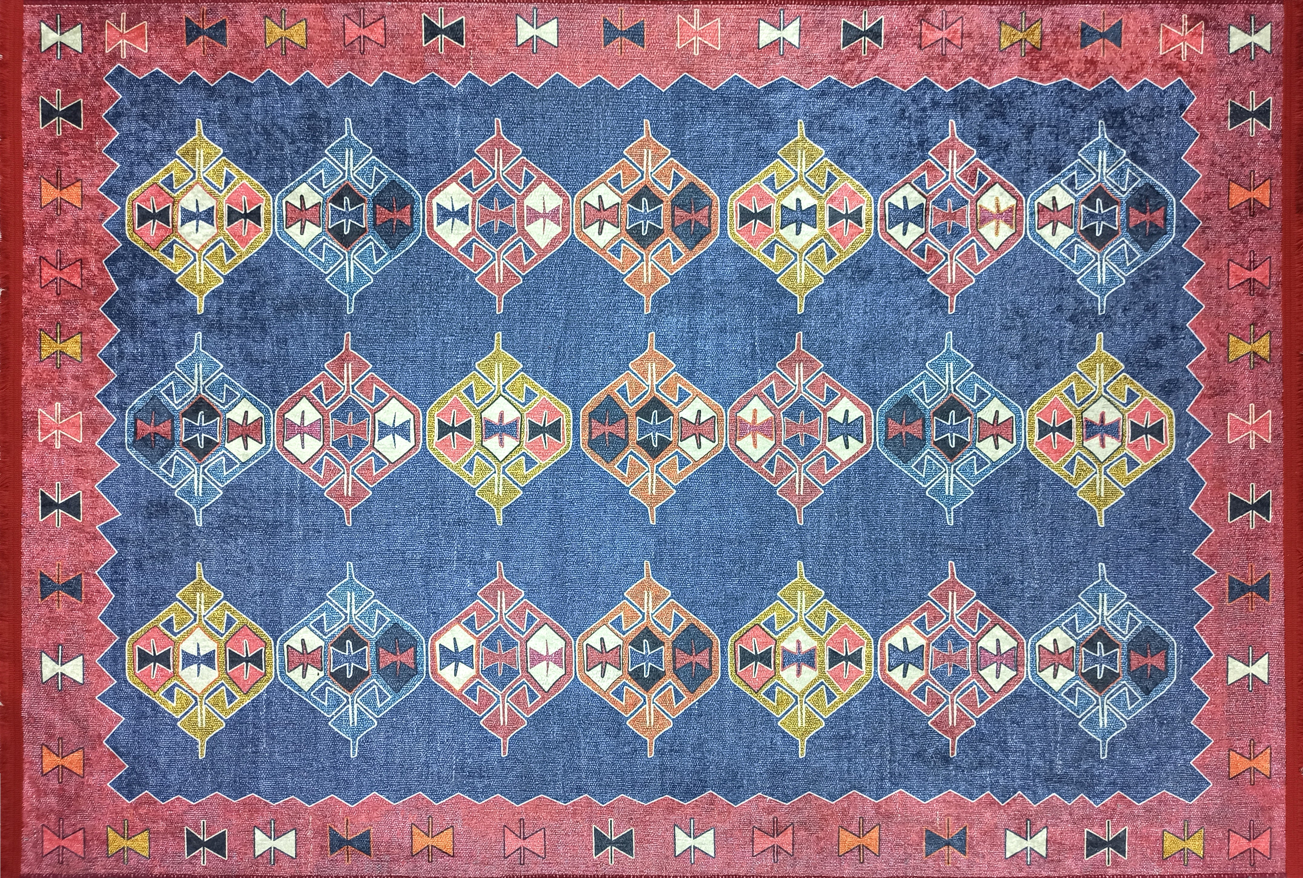 Persian Heriz Blue Red Oriental Area Rug