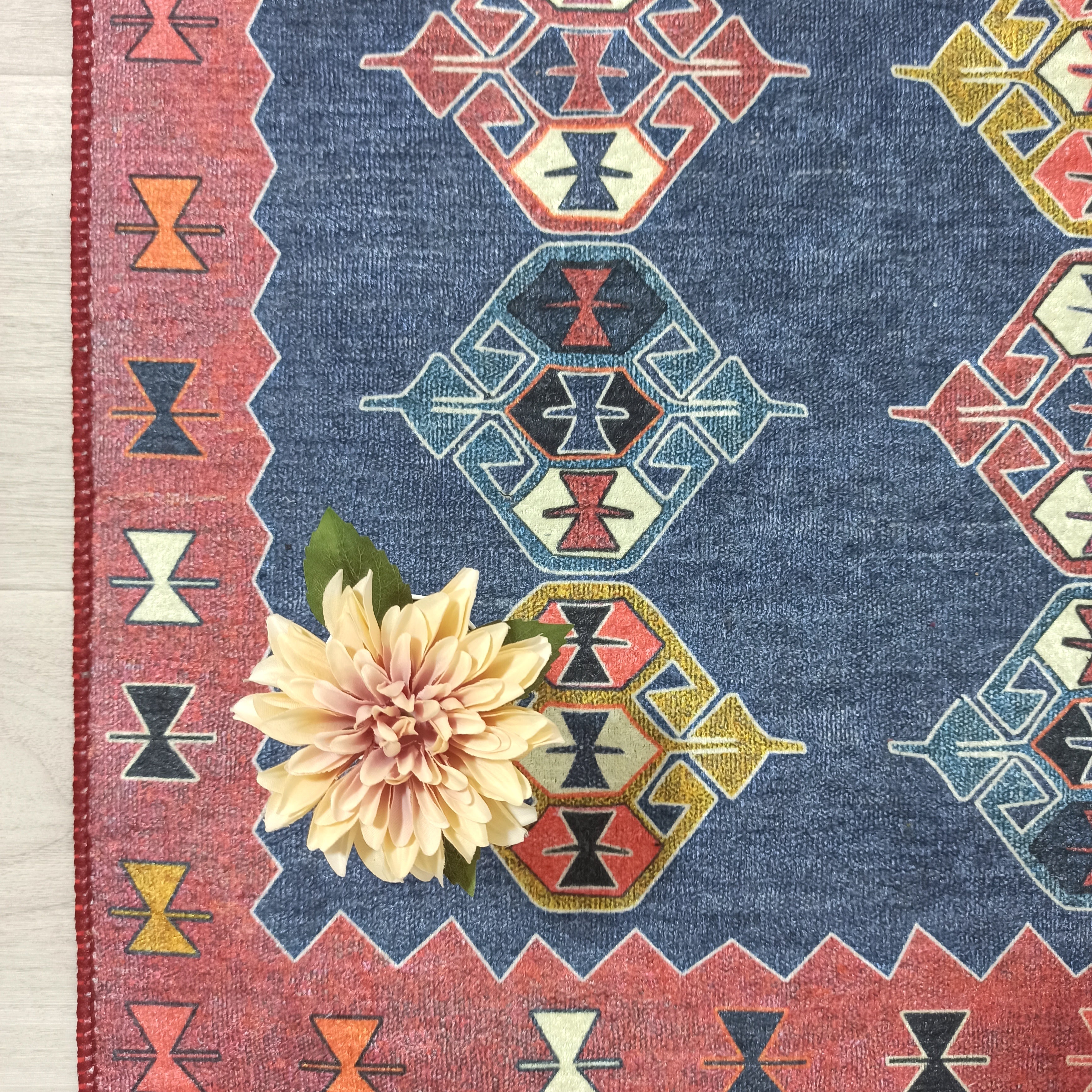 Persian Heriz Blue Red Oriental Area Rug