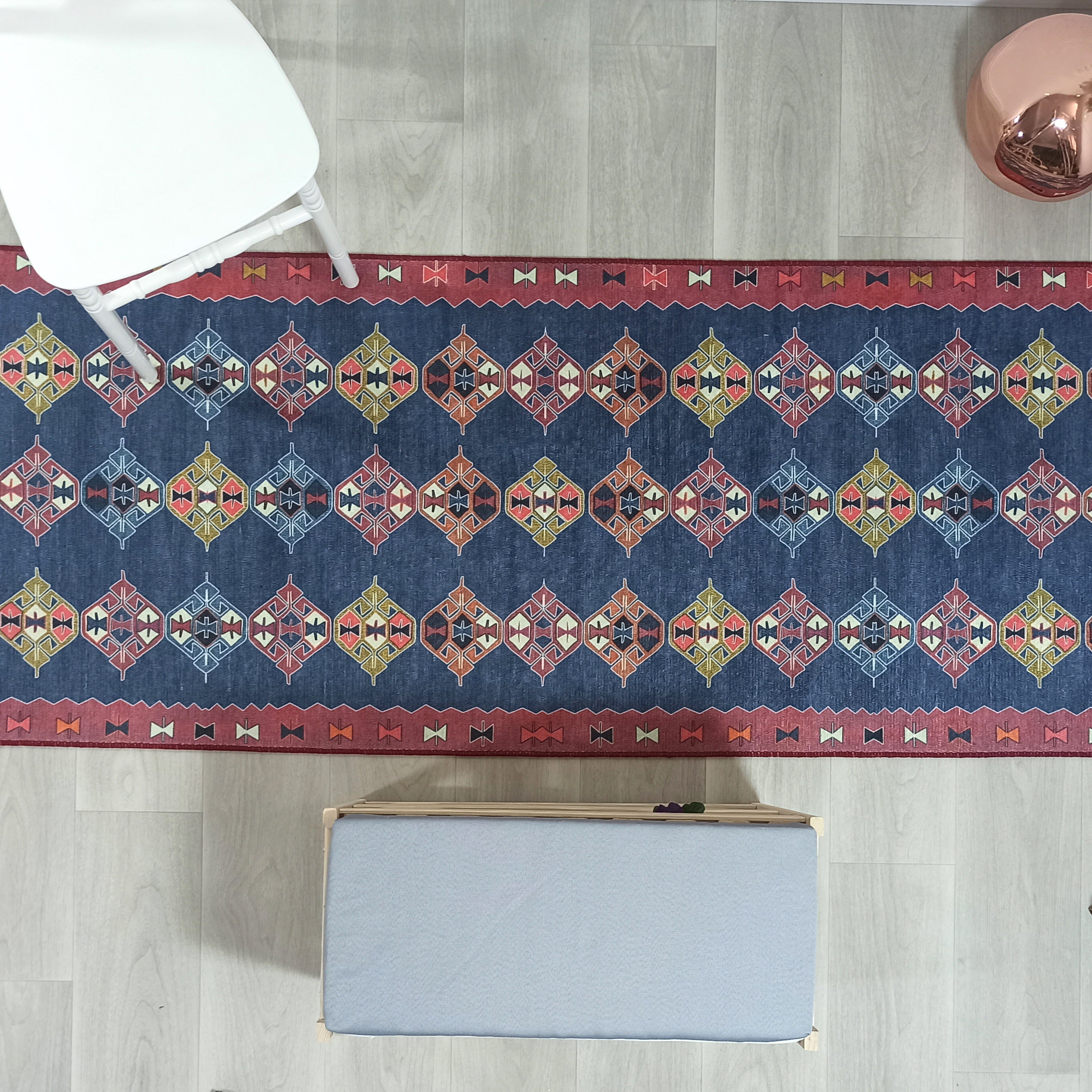 Persian Heriz Blue Red Oriental Area Rug