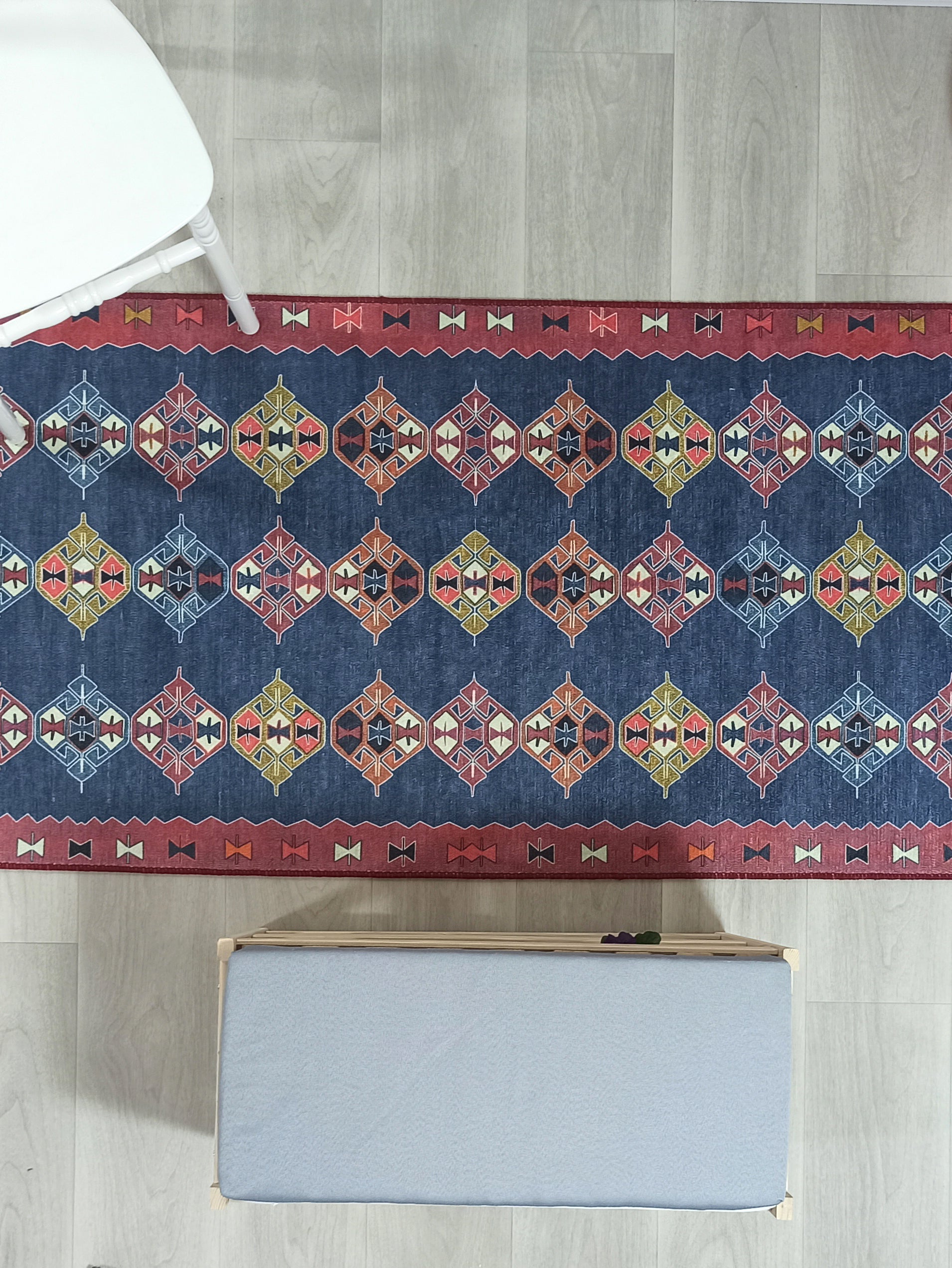 Persian Heriz Blue Red Oriental Area Rug