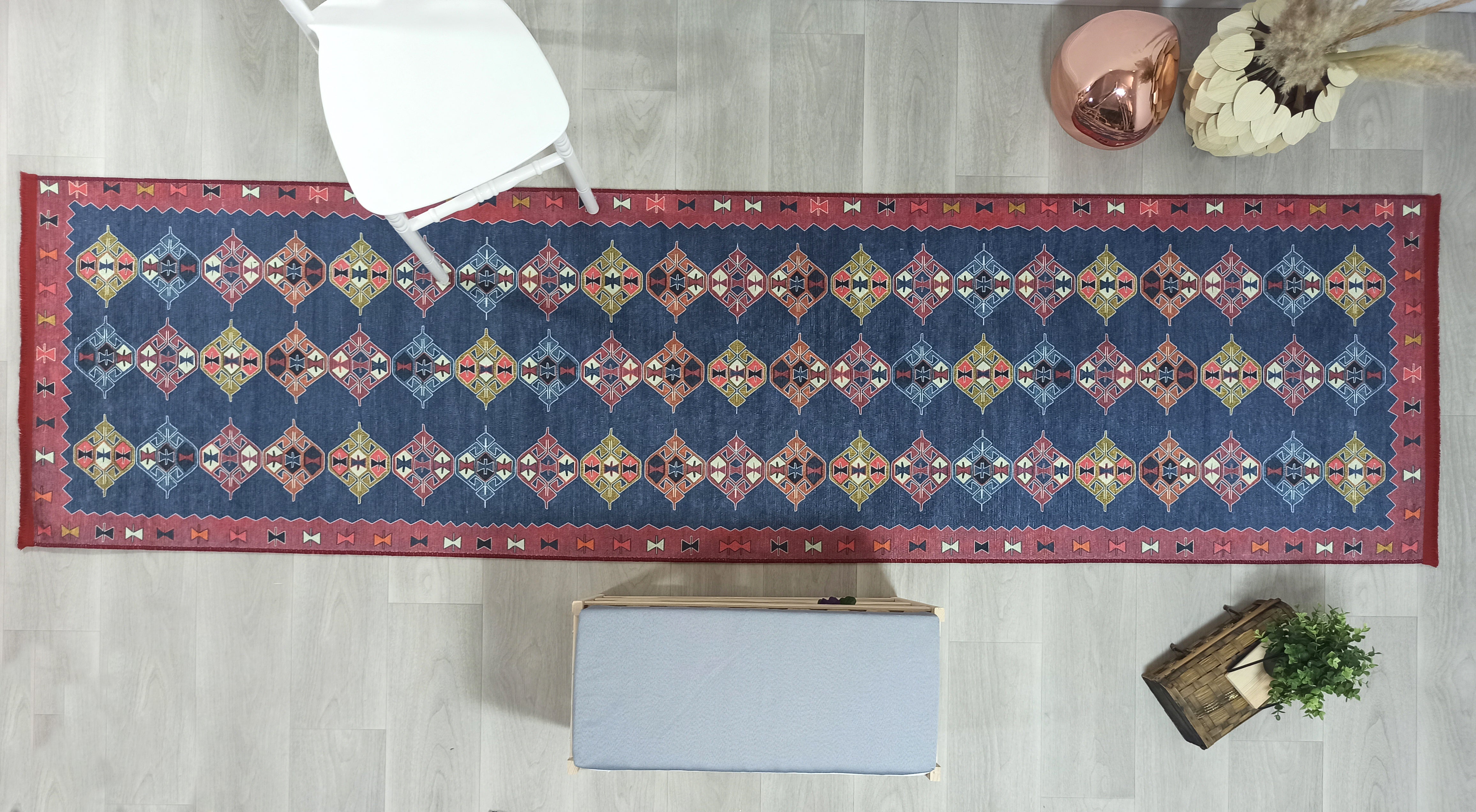 Persian Heriz Blue Red Oriental Area Rug