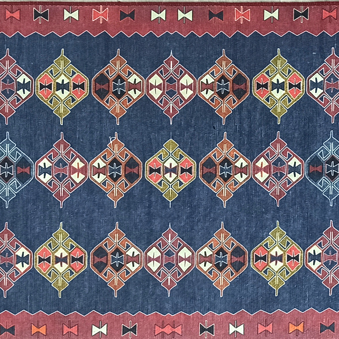 Persian Heriz Blue Red Oriental Area Rug