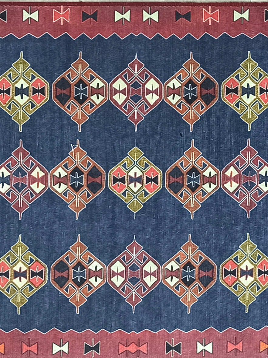 Persian Heriz Blue Red Oriental Area Rug
