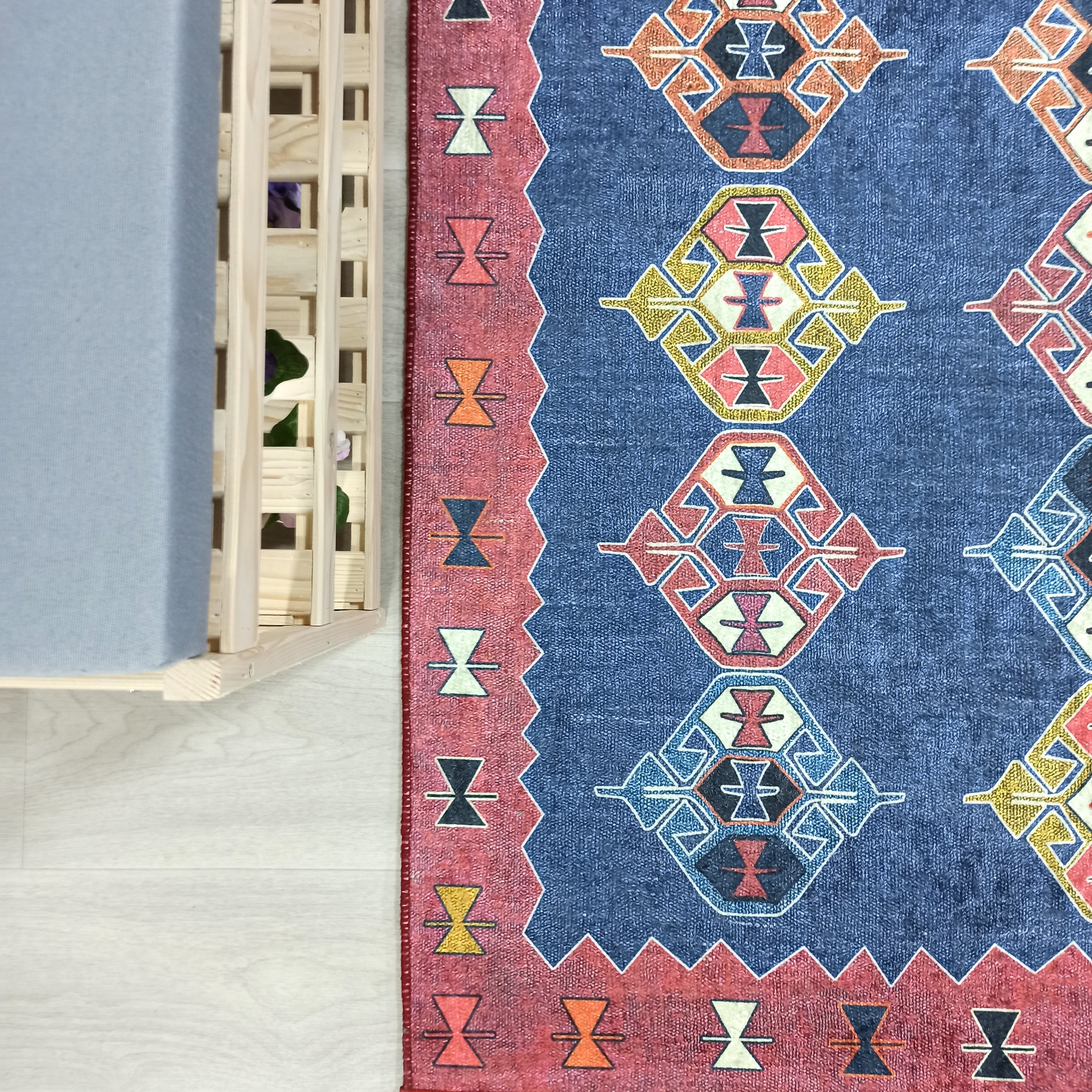 Persian Heriz Blue Red Oriental Area Rug