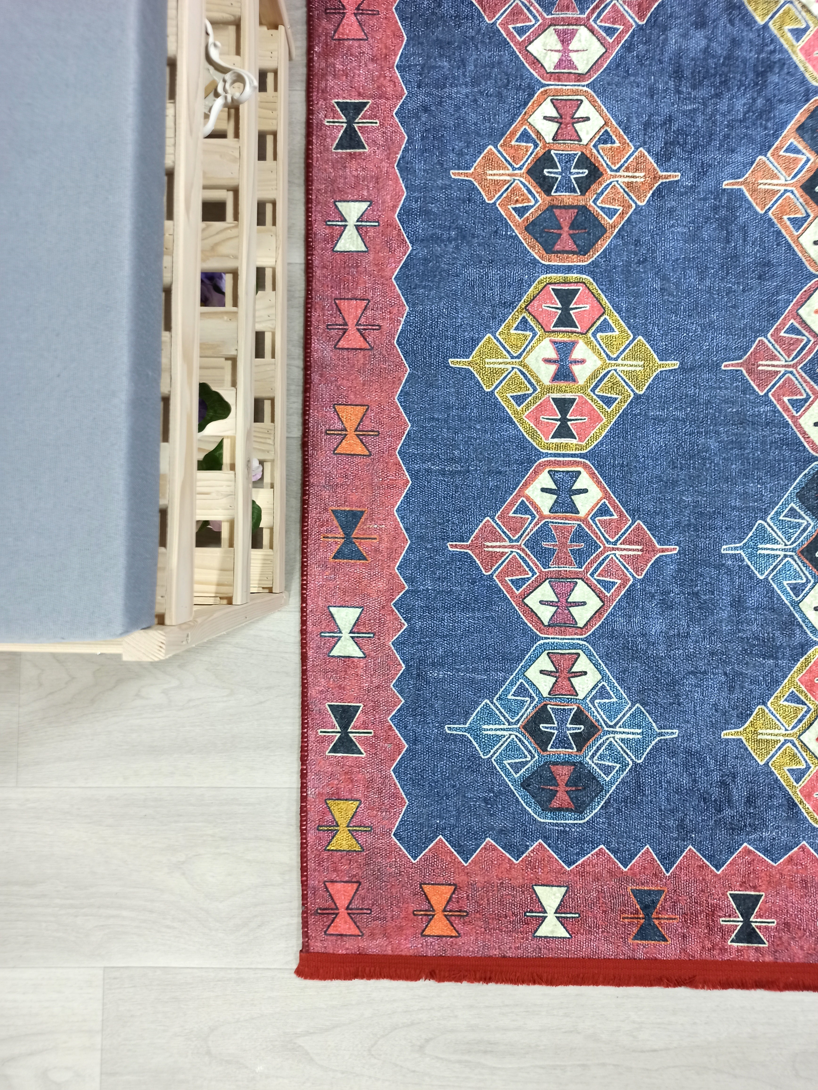 Persian Heriz Blue Red Oriental Area Rug