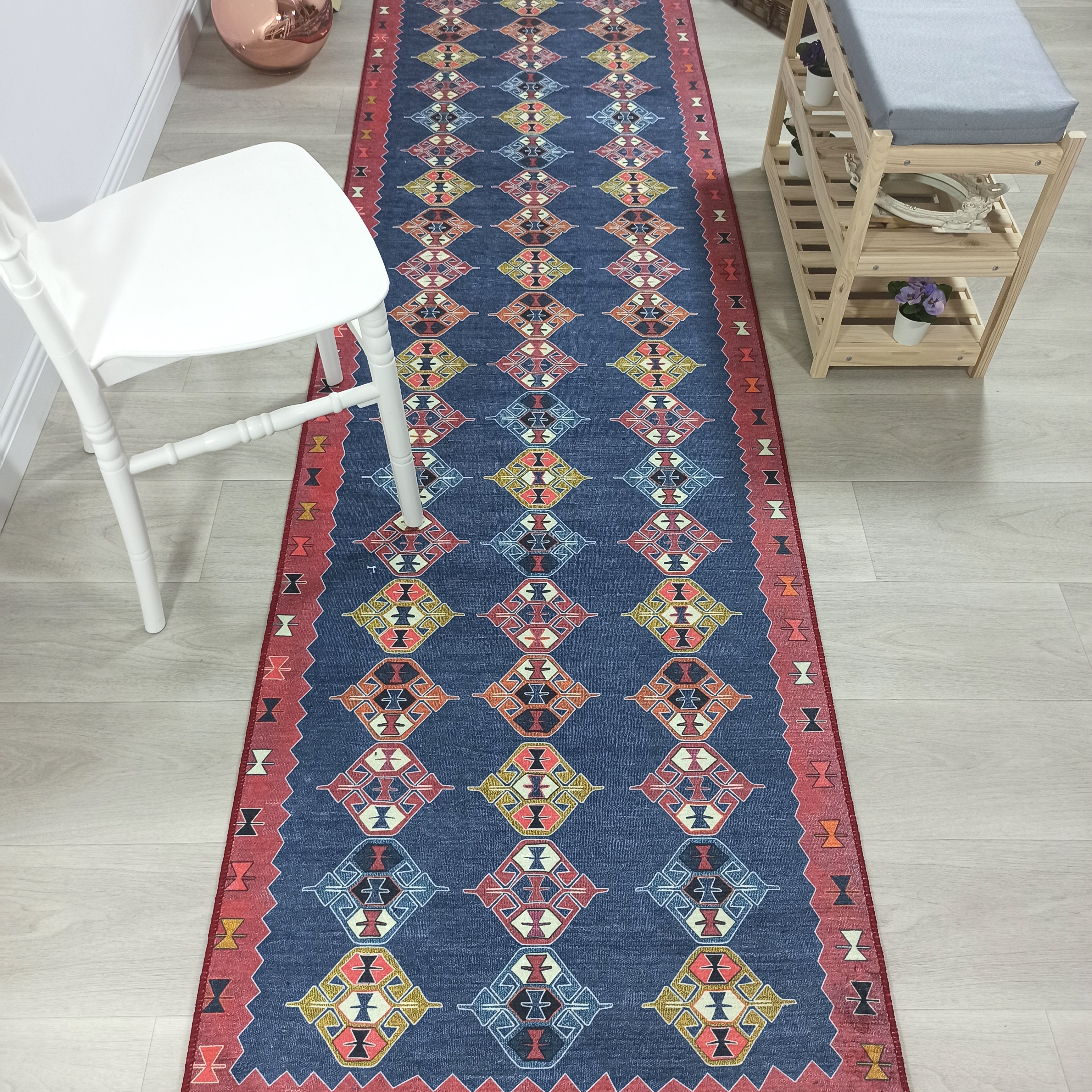 Persian Heriz Blue Red Oriental Area Rug