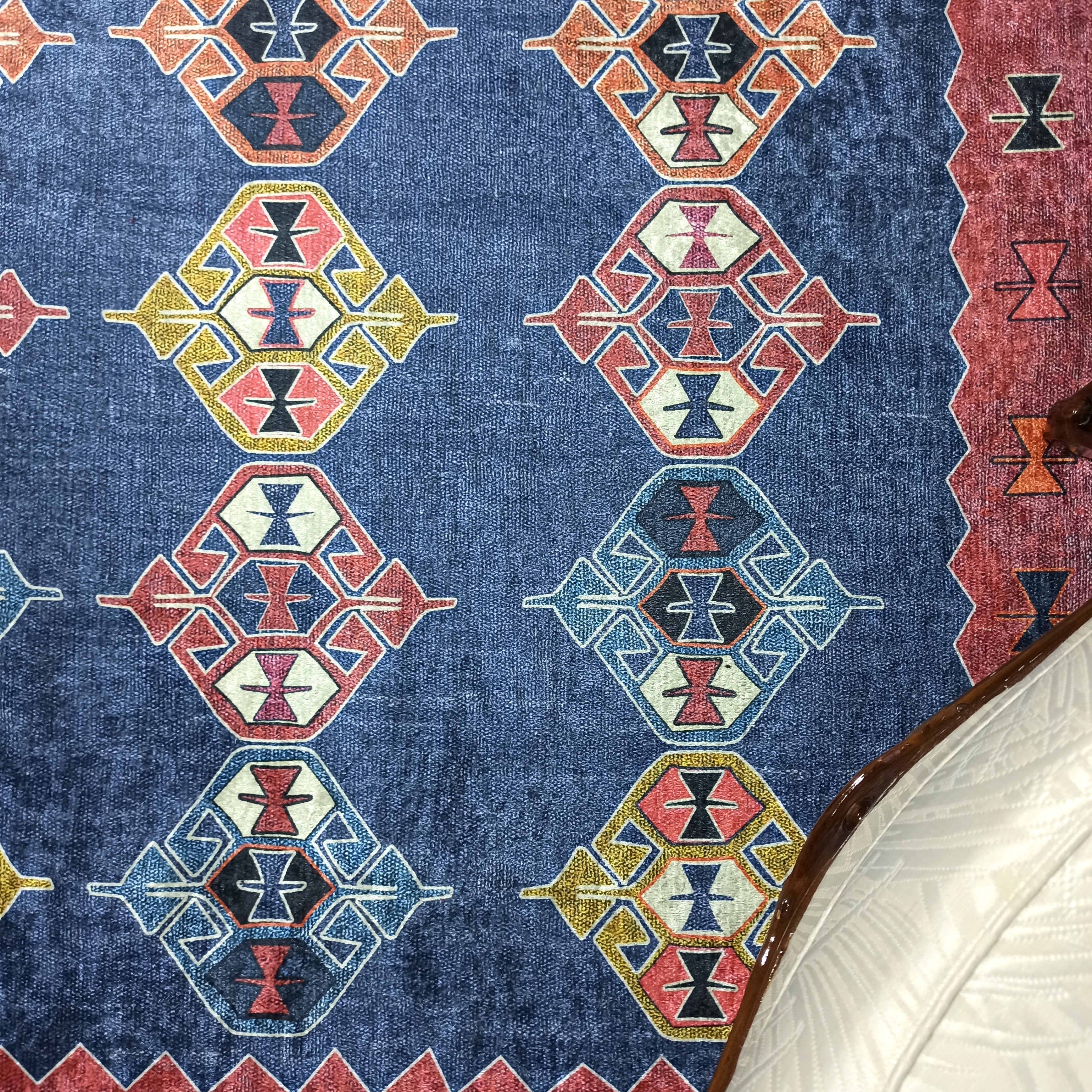 Persian Heriz Blue Red Oriental Area Rug