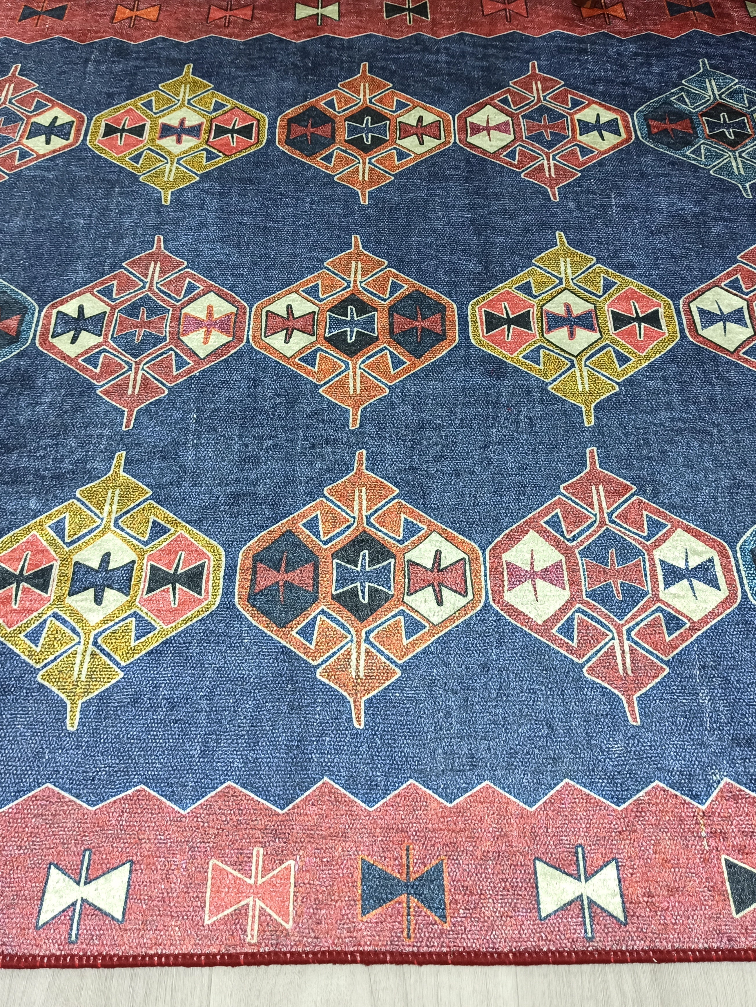 Persian Heriz Blue Red Oriental Area Rug