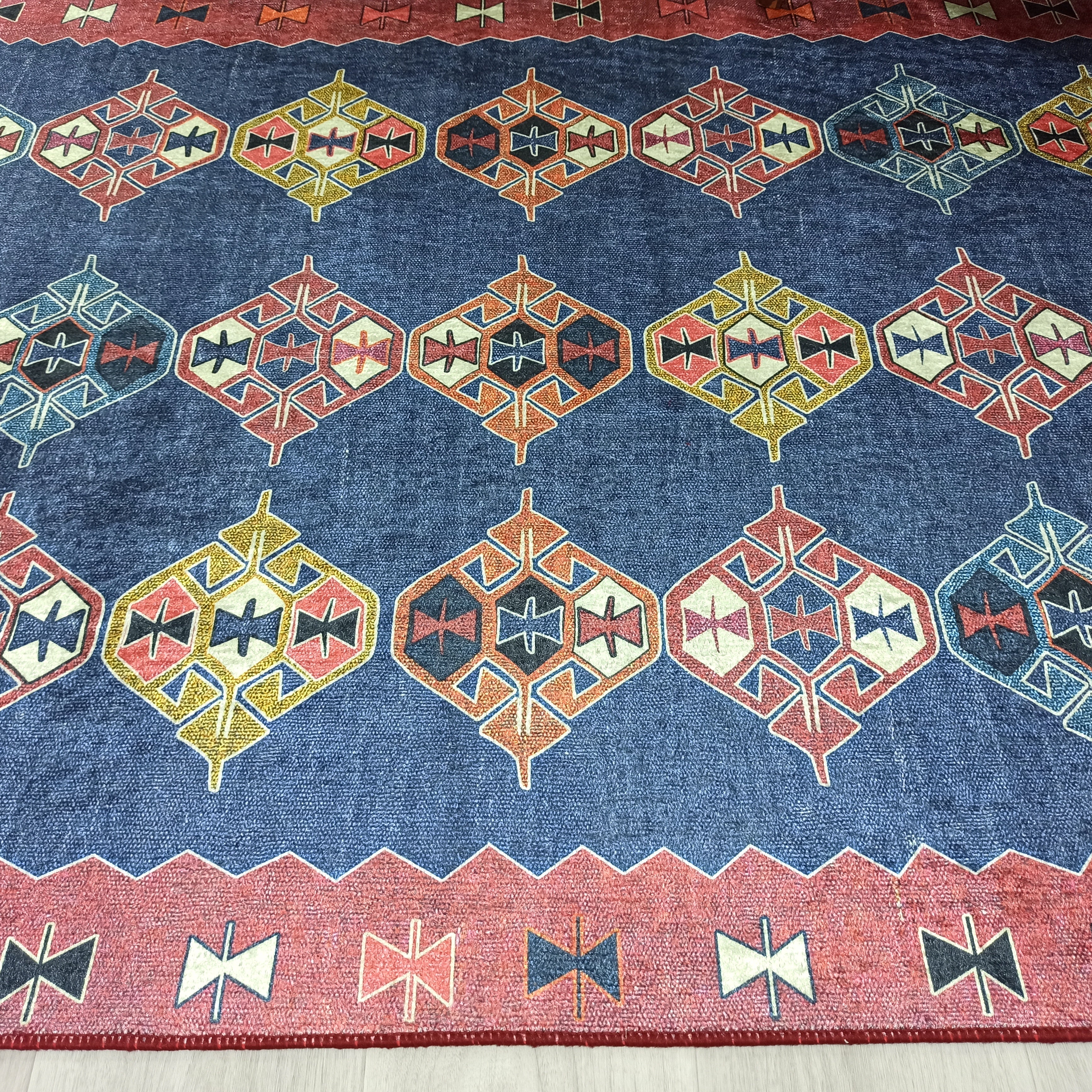 Persian Heriz Blue Red Oriental Area Rug