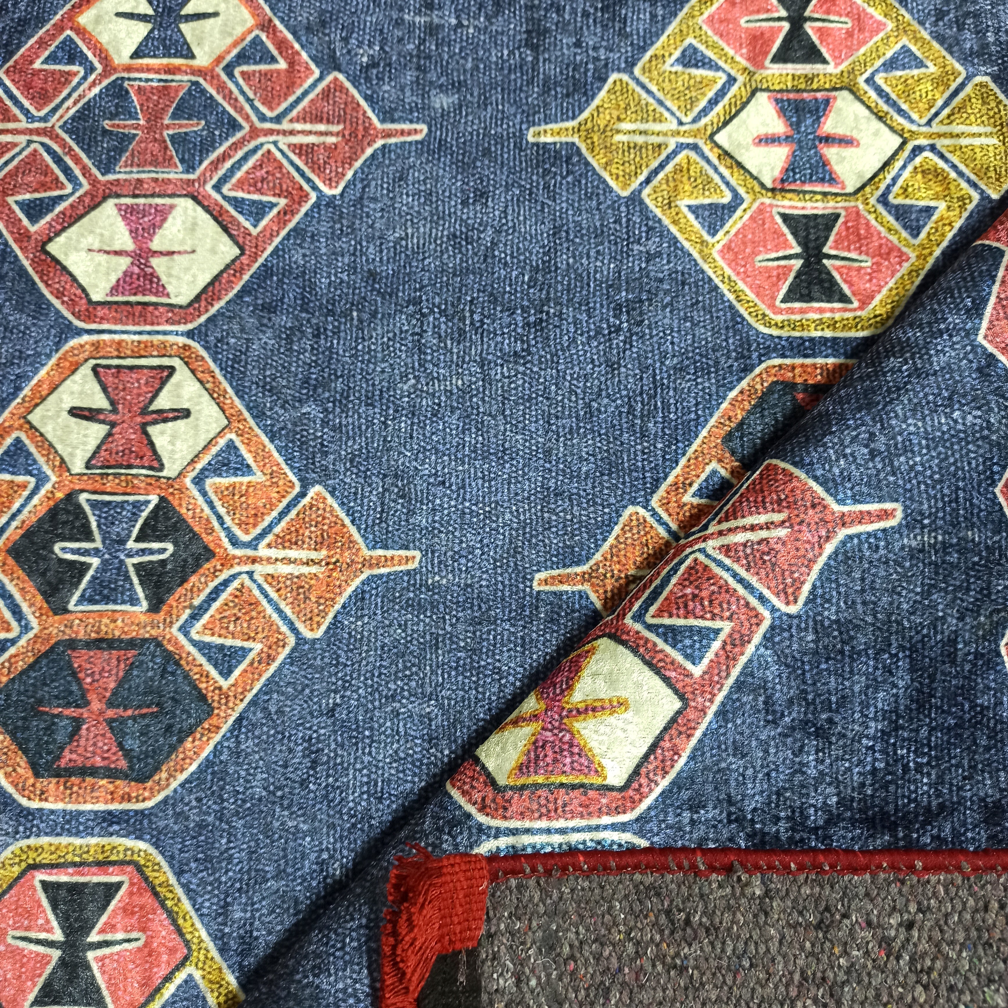 Persian Heriz Blue Red Oriental Area Rug