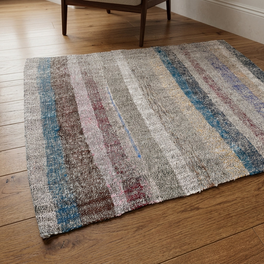 Striped pattern on the Akikpezir vintage kilim runner rug – handwoven flatweave in Anatolia, Turkey