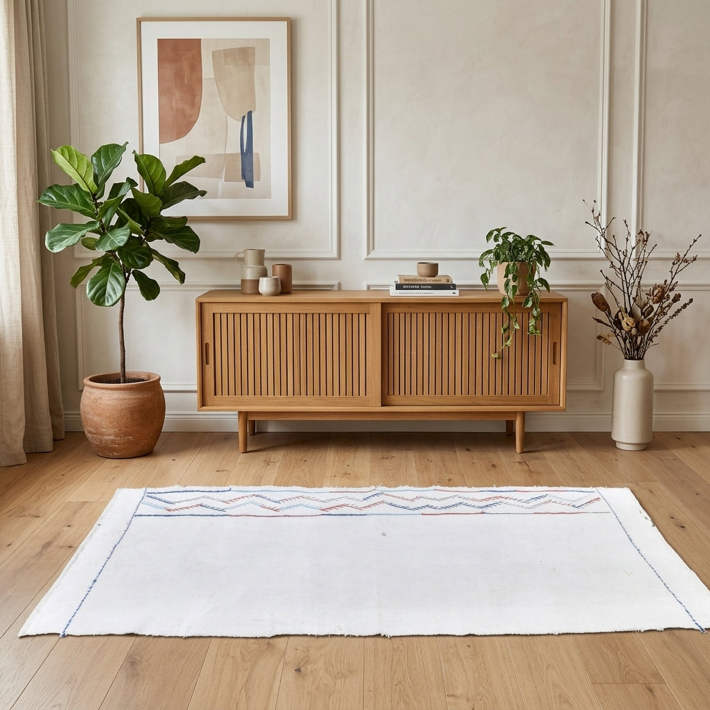 Solid pattern on the Sideraura vintage kilim runner rug – handwoven flatweave in Anatolia, Turkey