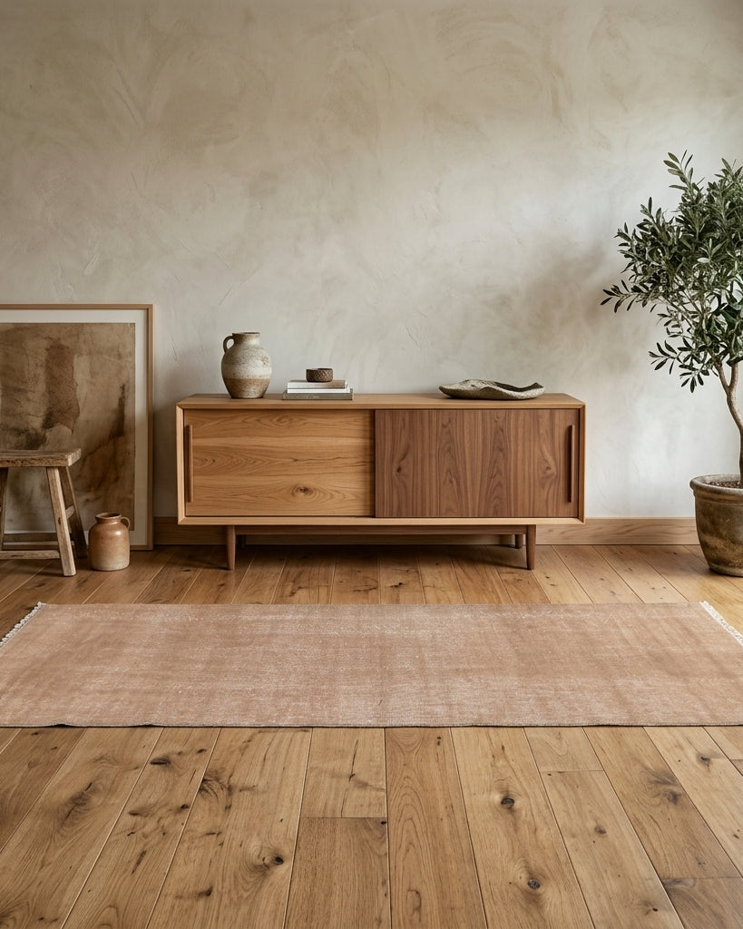 Solid pattern on the Irmakisik vintage runner rug – handmade in Anatolia, Turkey