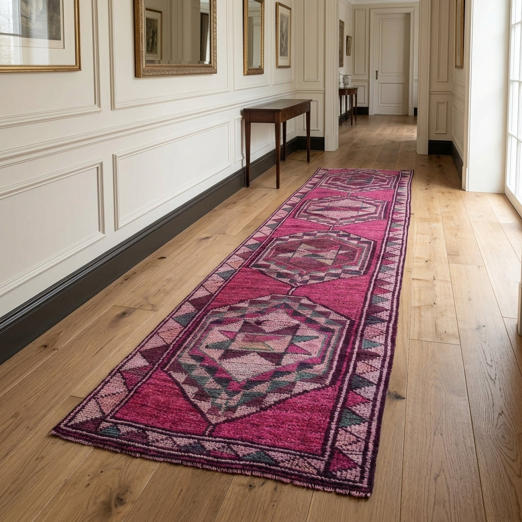 Oriental pattern on the Defne vintage runner rug – handmade in Anatolia, Turkey