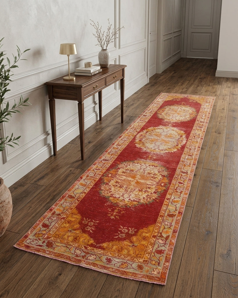 Oriental pattern on the Silayar vintage runner rug – handmade in the Persian region