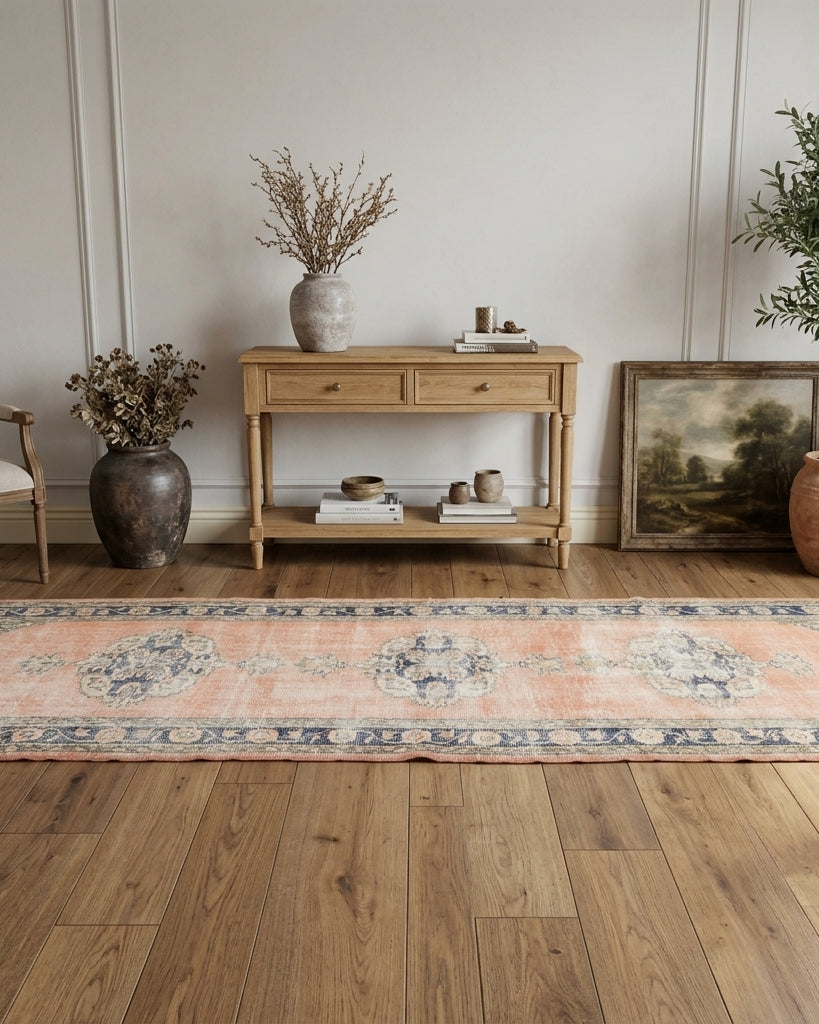 Oriental pattern on the Sedanurcihan vintage runner rug – handmade in Anatolia, Turkey