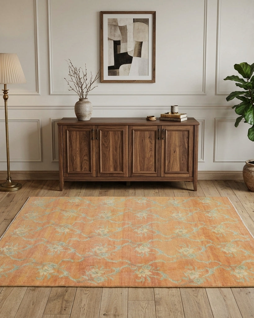 Ikat pattern on the Eusela vintage area rug – handmade in Anatolia, Turkey