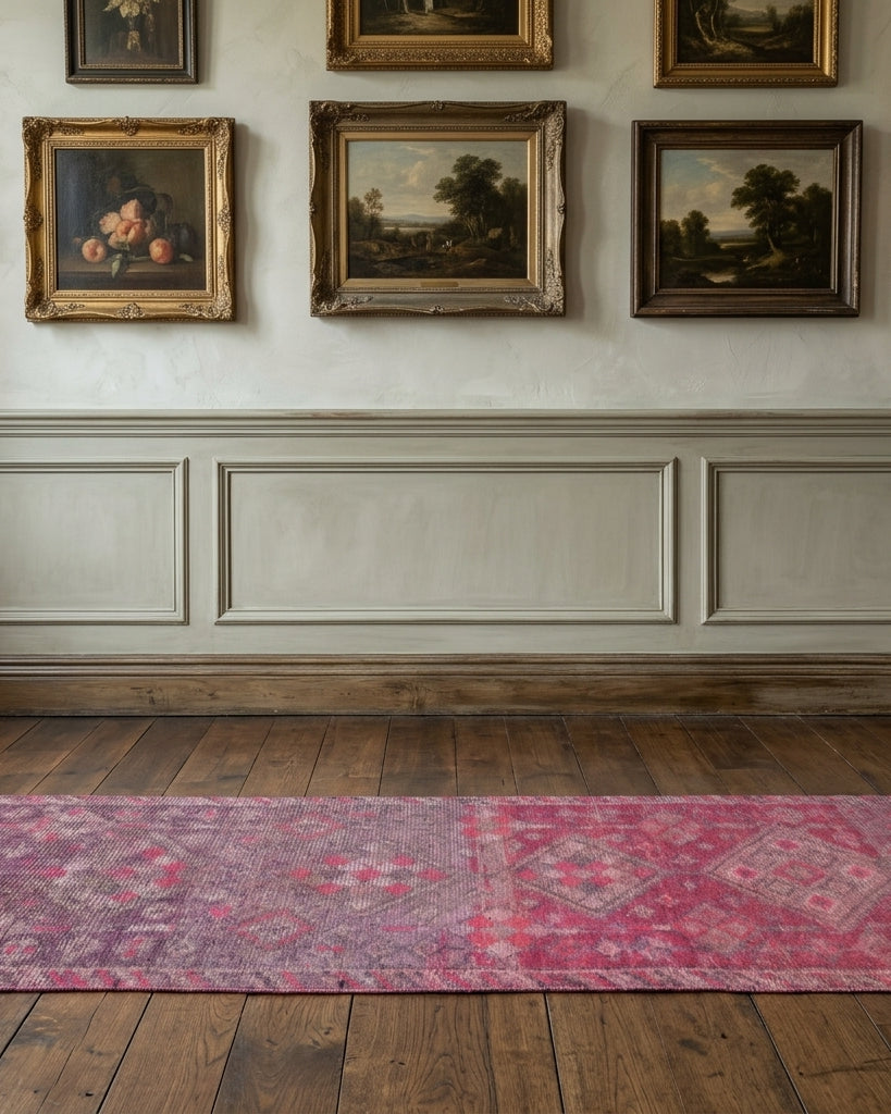 Ikat pattern on the Nikonesia vintage runner rug – handmade in Anatolia, Turkey