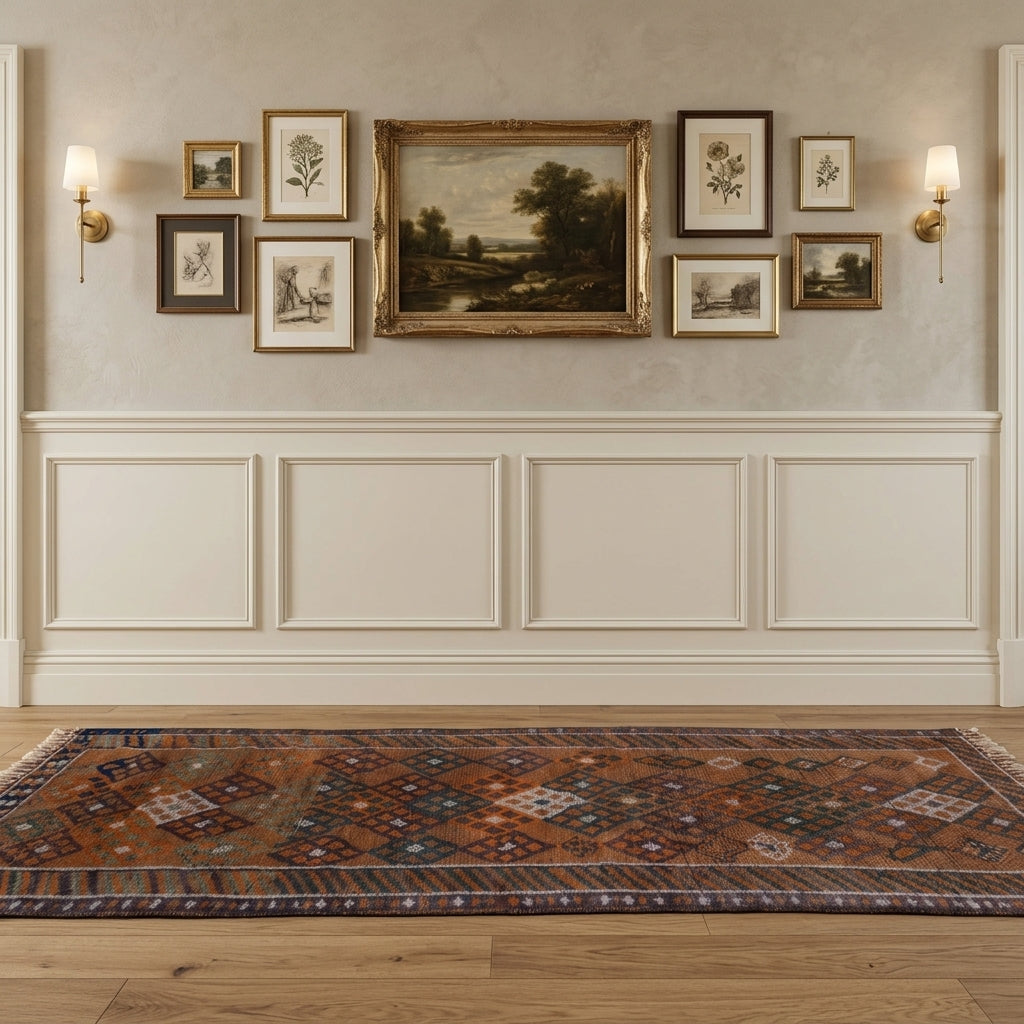 Ikat pattern on the Nihanefruz vintage runner rug – handmade in Anatolia, Turkey