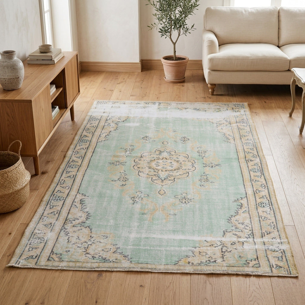 Oriental pattern on the Nesrinruh vintage area rug – handmade in Anatolia, Turkey