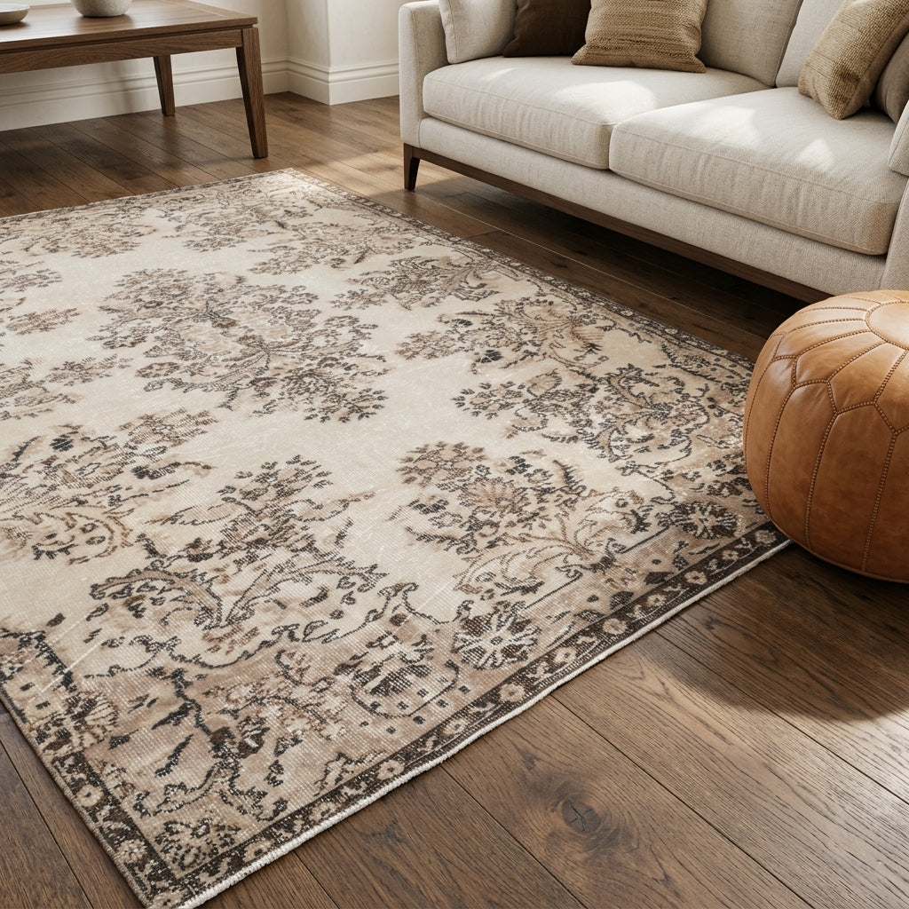 Oriental pattern on the Nausozoe vintage area rug – handmade in Adana, Turkey