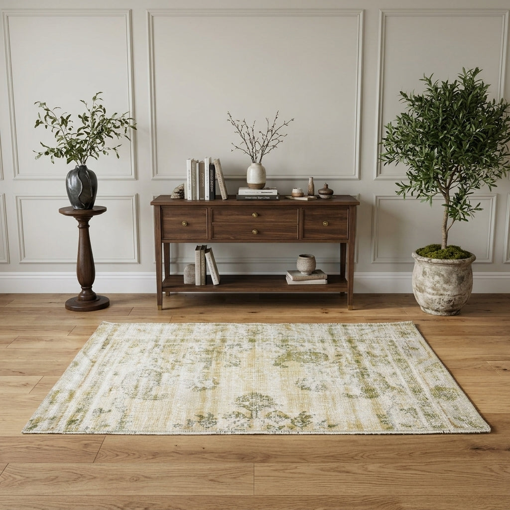 Oriental pattern on the Ilginmelek vintage area rug – handmade in Anatolia, Turkey
