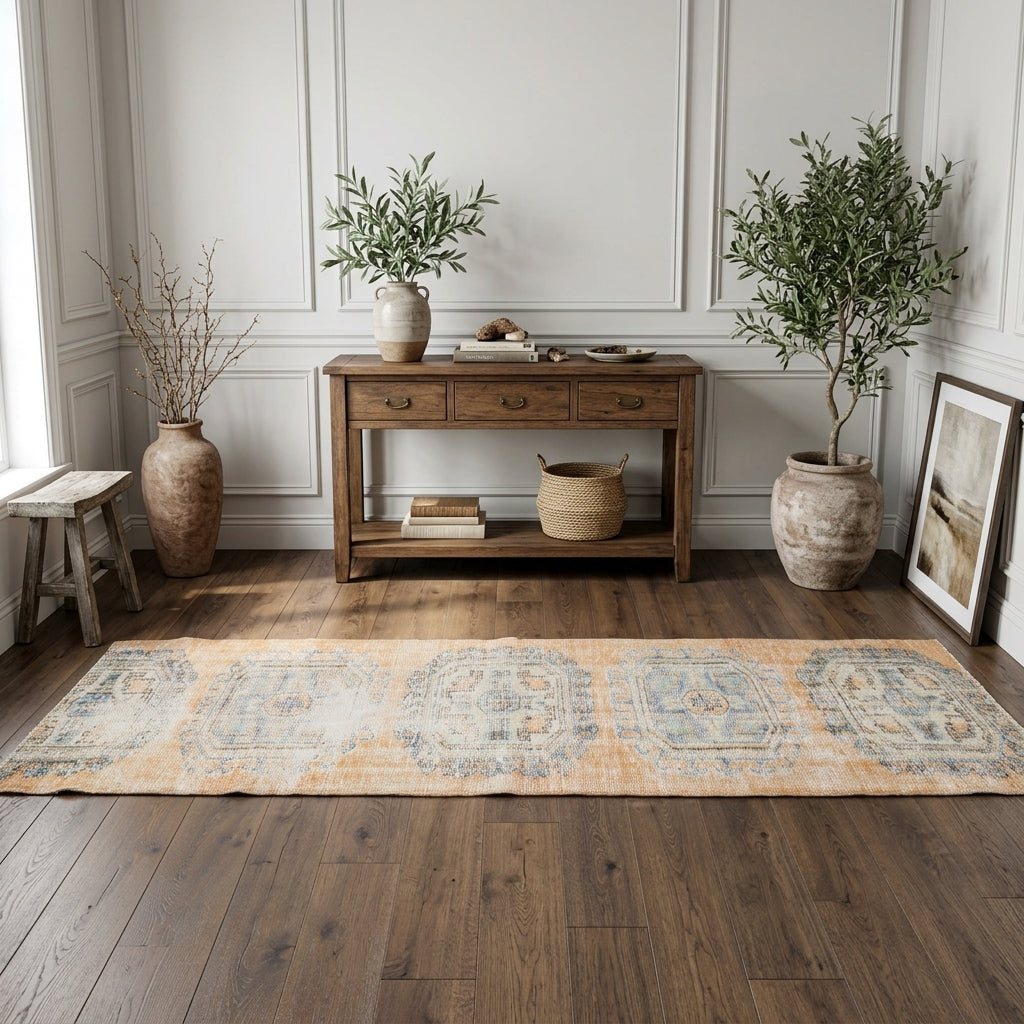 Oriental pattern on the Hipponassa vintage runner rug – handmade in Anatolia, Turkey