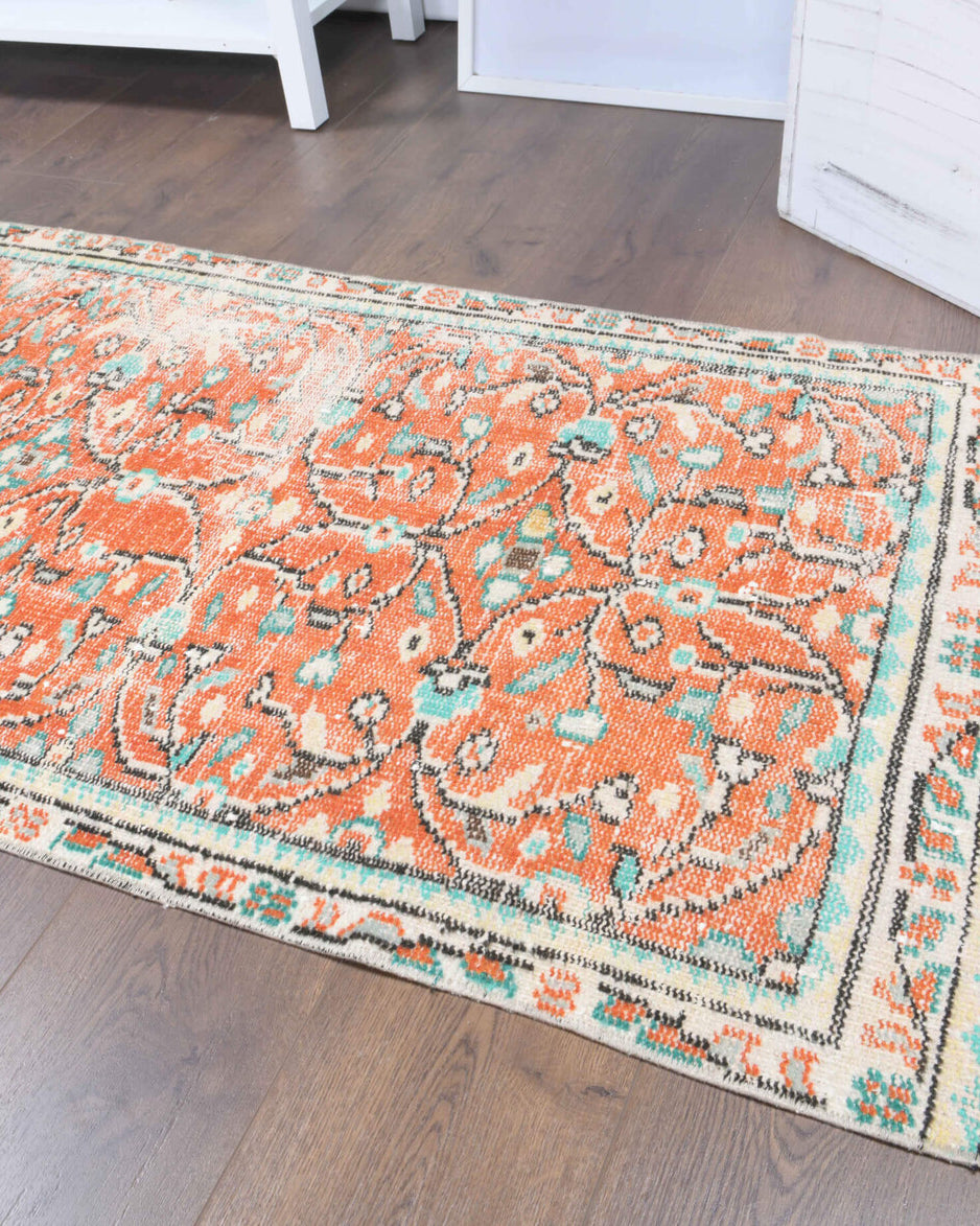 73x292 cm vintage Anatolian runner rug – Zulalnisin, low pile, wool