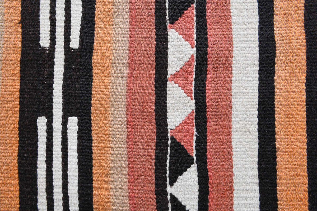 Authentic Anatolian vintage kilim runner rug (1960s) with striped design – one-of-a-kind at Fame Rugs