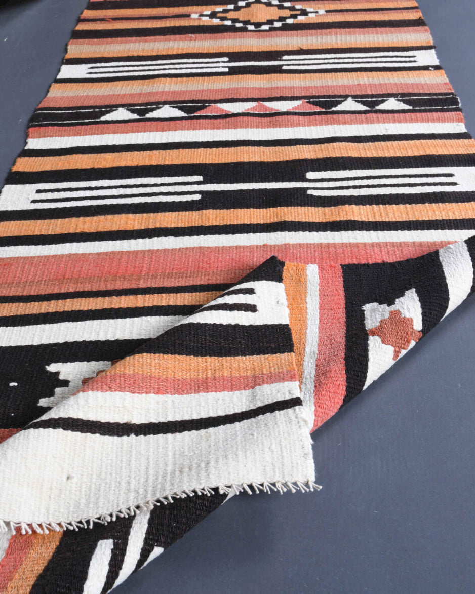 Smaragdolyra – vintage striped runner for living room or hallway, 2' x 9'8" (60x295 cm)