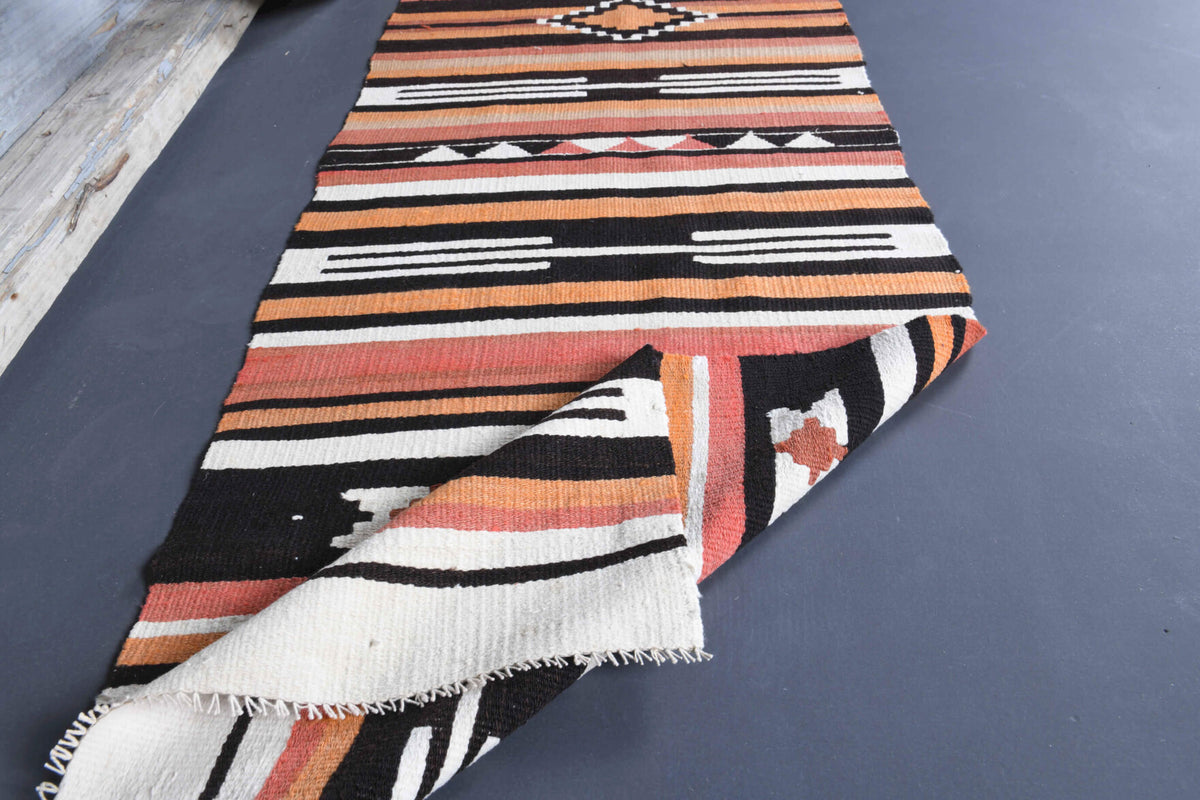 Smaragdolyra – vintage striped runner for living room or hallway, 2' x 9'8" (60x295 cm)