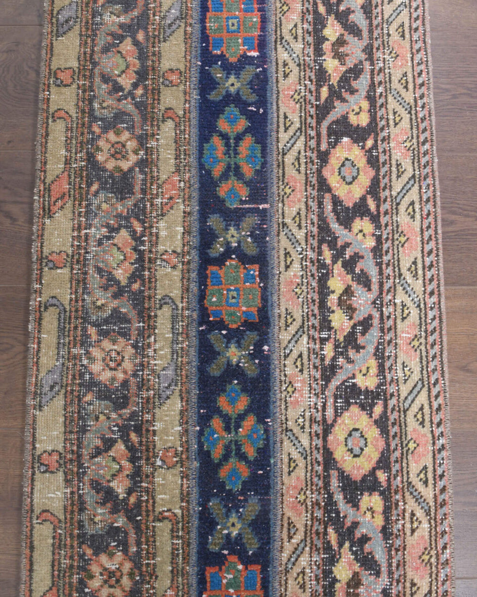 One-of-a-kind 1970s Anatolian vintage patchwork runner rug in wool, 1'10" x 5'10"