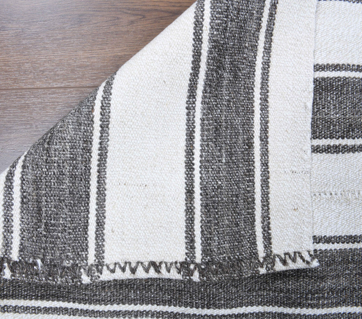 Authentic Anatolian vintage kilim runner rug (1960s) with striped design – one-of-a-kind at Fame Rugs