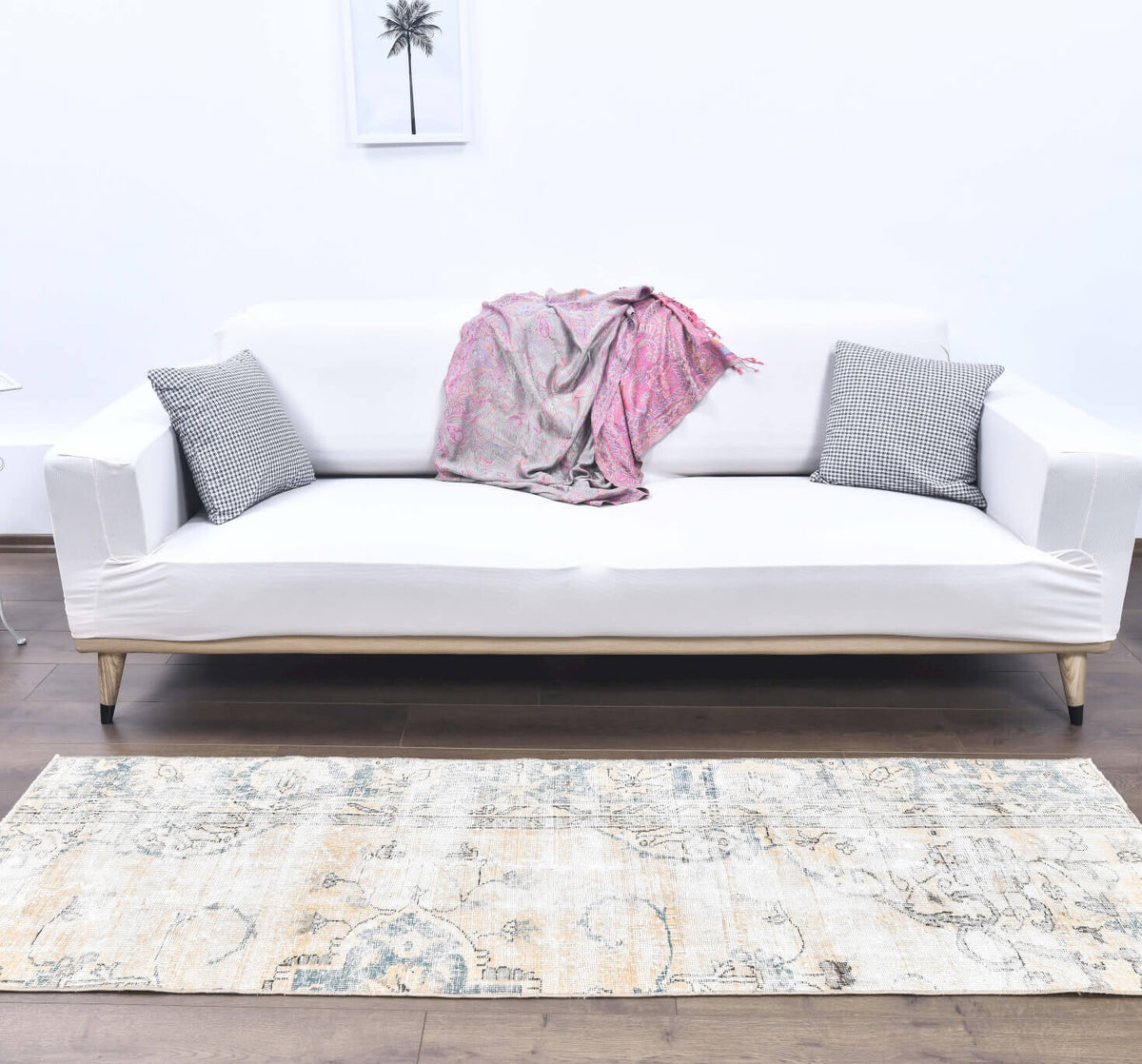 Pale Orange Oushak Runner Rug