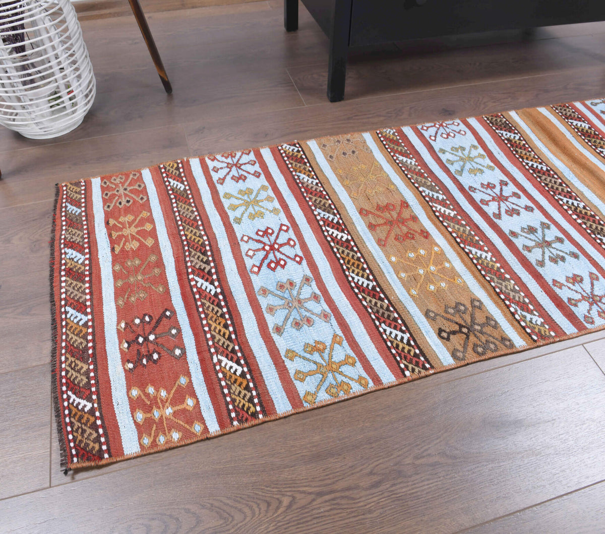 2x7 Wool Vintage Kilim Runner Rug