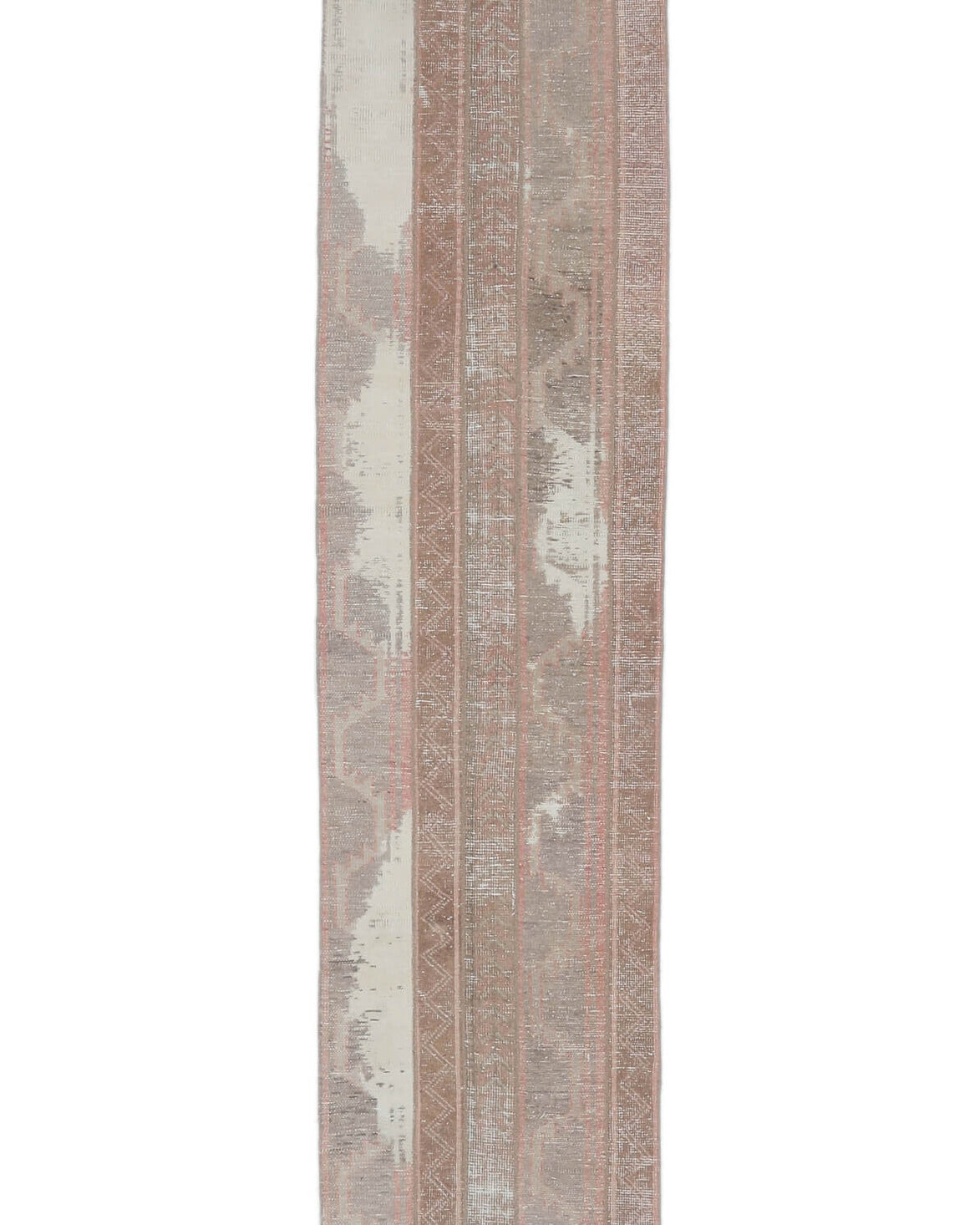 2x9 Vintage Handwoven Patchwork Brown Runner