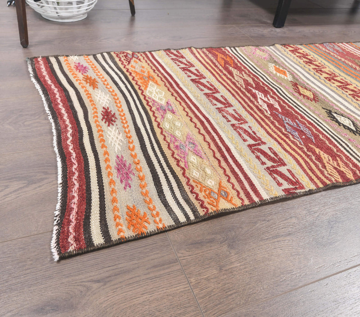 One-of-a-kind 1960s Anatolian vintage kilim runner rug in wool, 2' x 8'8"