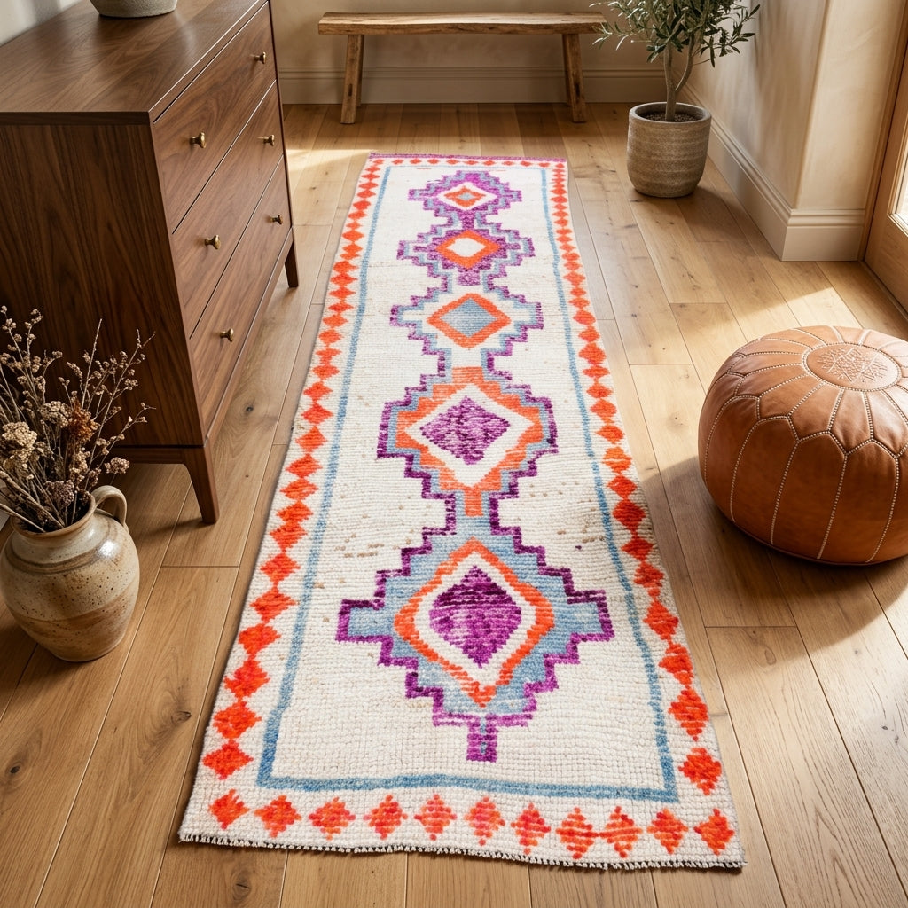 Oriental pattern on the Aglaophaessa vintage runner rug – handmade in Anatolia, Turkey