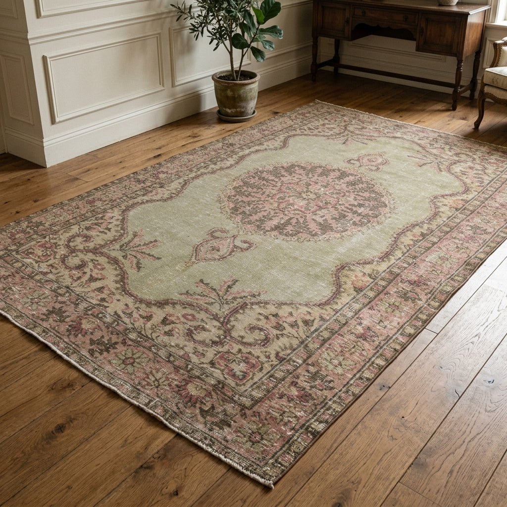 Oriental pattern on the Eos vintage area rug – handmade in Anatolia, Turkey