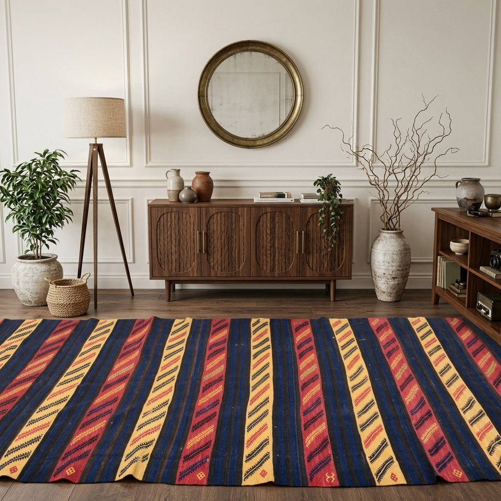 Pattern on the Zerrinruh vintage kilim runner rug – handwoven flatweave in Anatolia, Turkey